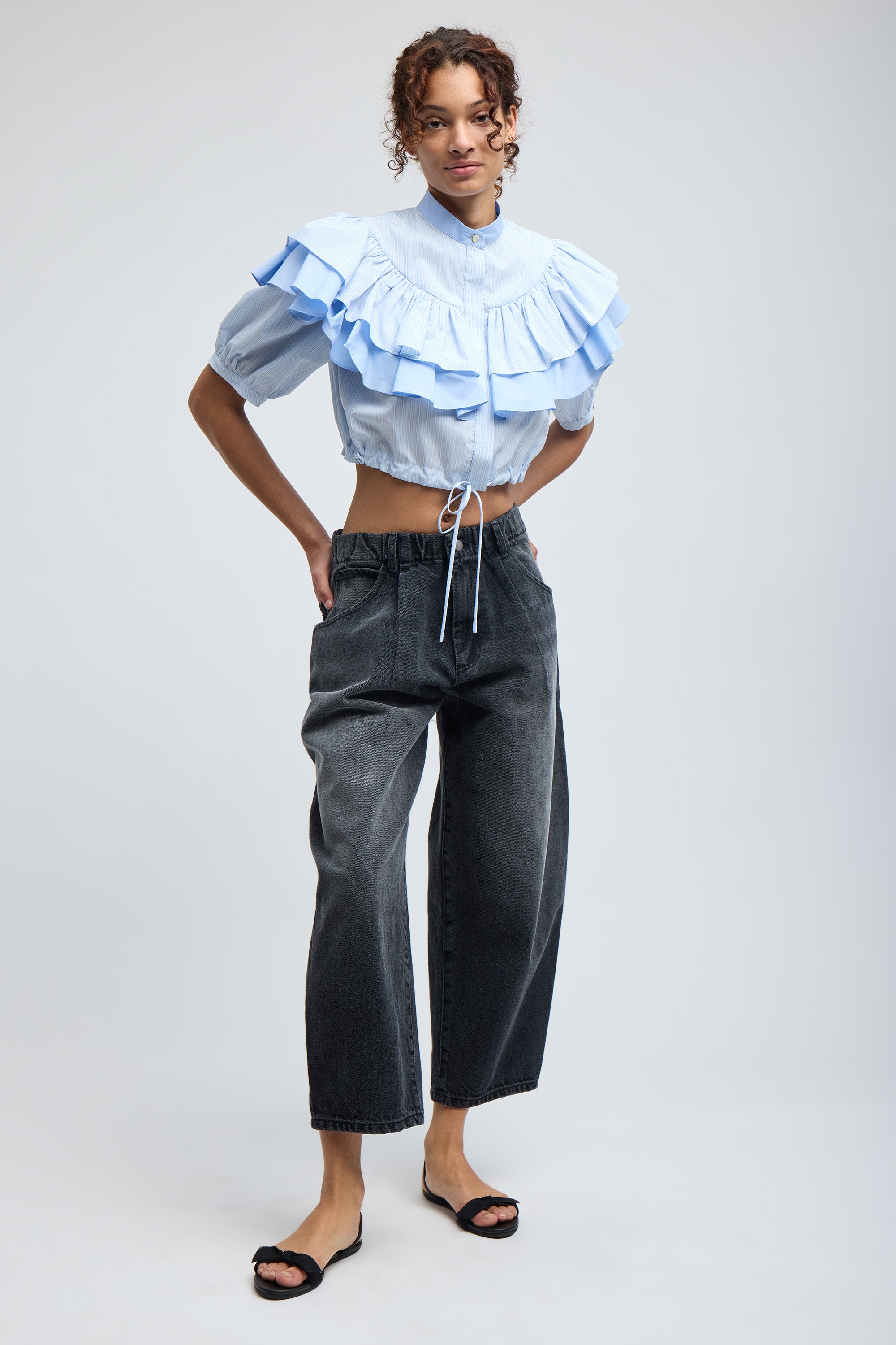 SILVERLAKE ELASTIC WAIST JEANS (WASHED CHARCOAL)