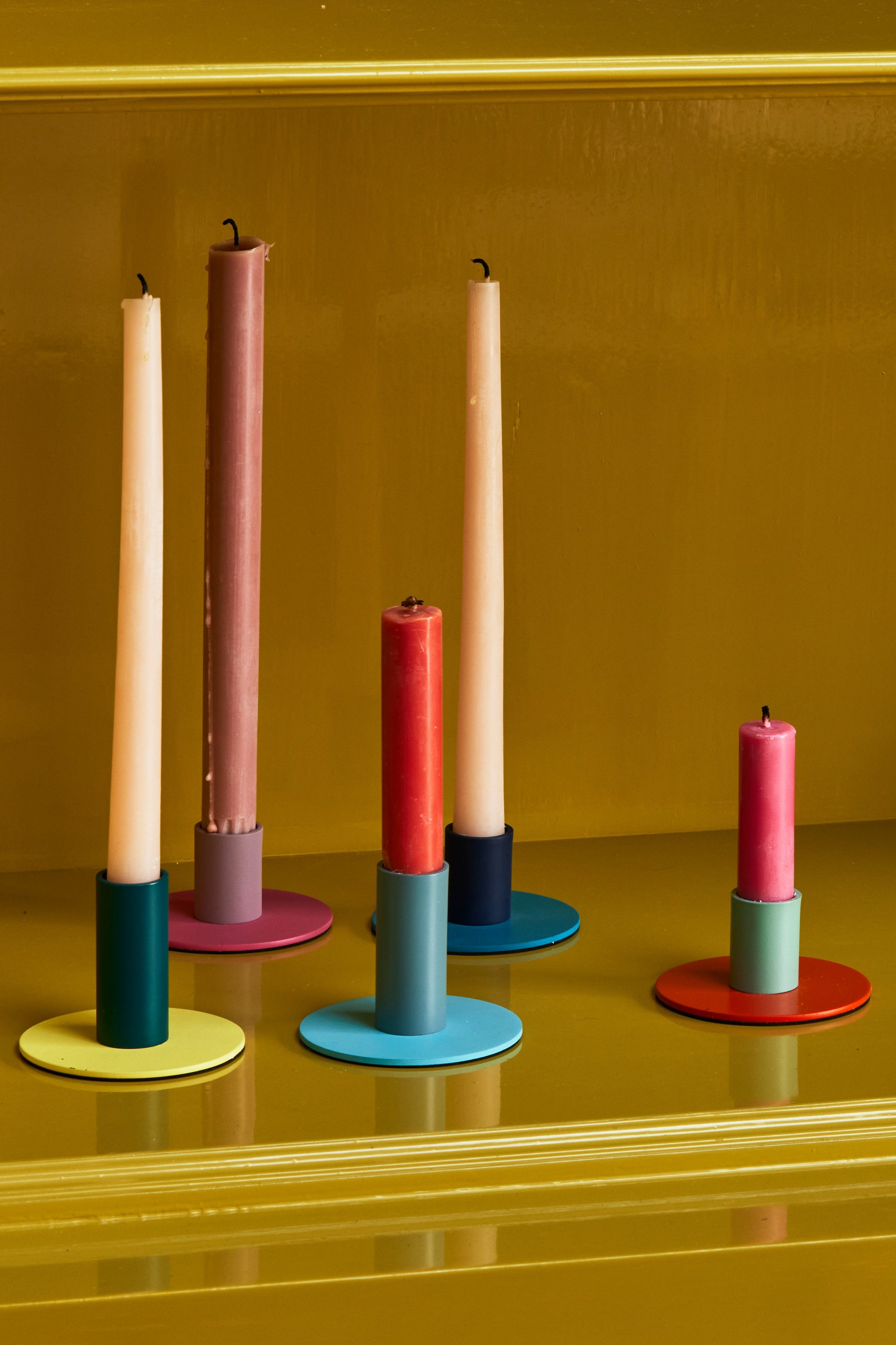 Two-Tone Metal Candleholder Tall
