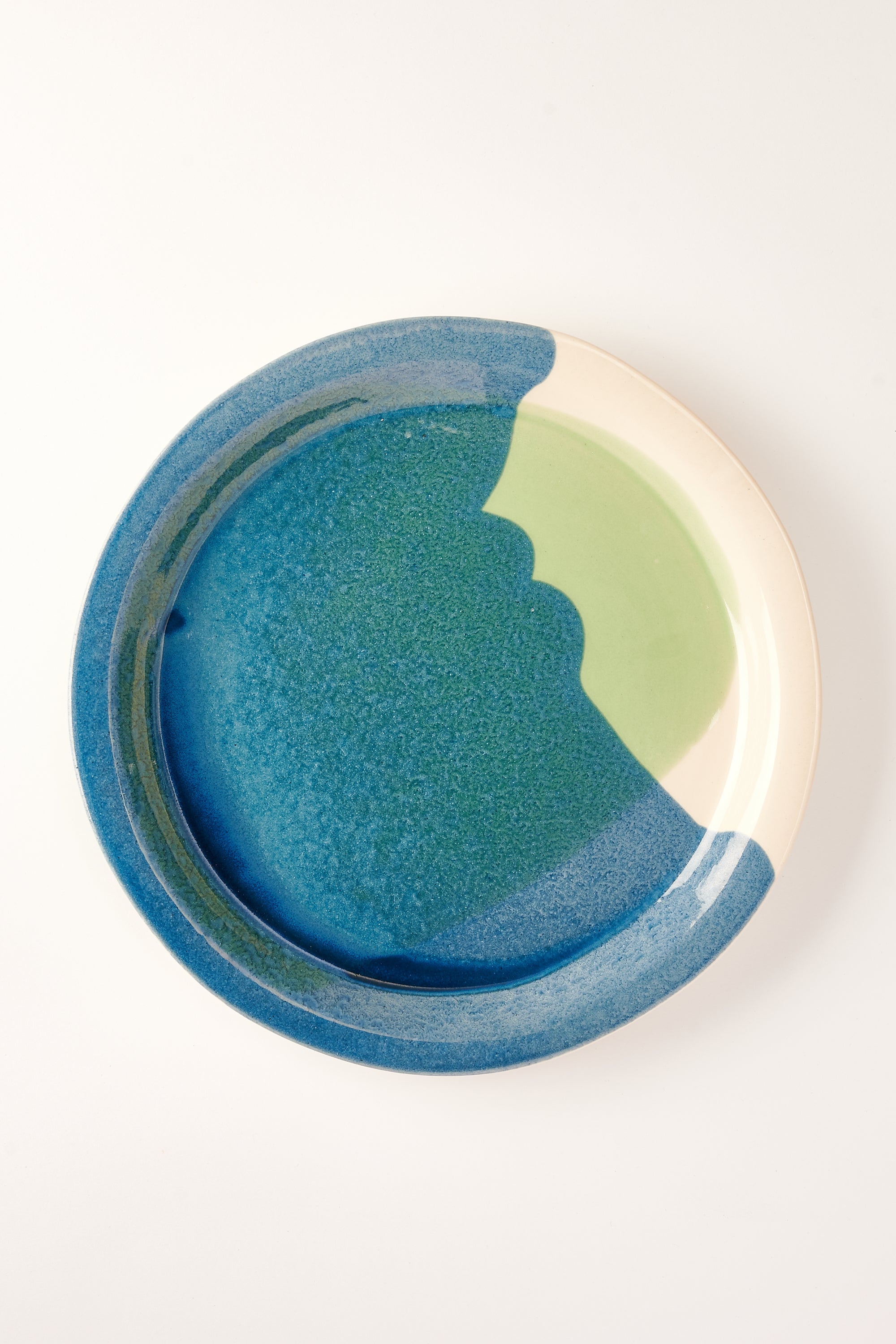 Anastasia’s Ashes Ceramic Dinner Plate with Green & Ink Overglaze