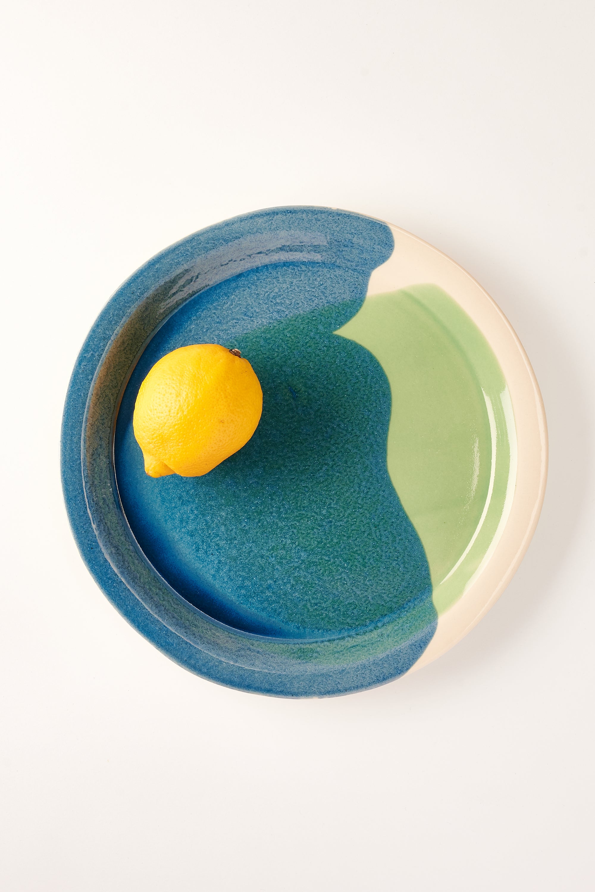 Anastasia’s Ashes Ceramic Dinner Plate with Green & Ink Overglaze