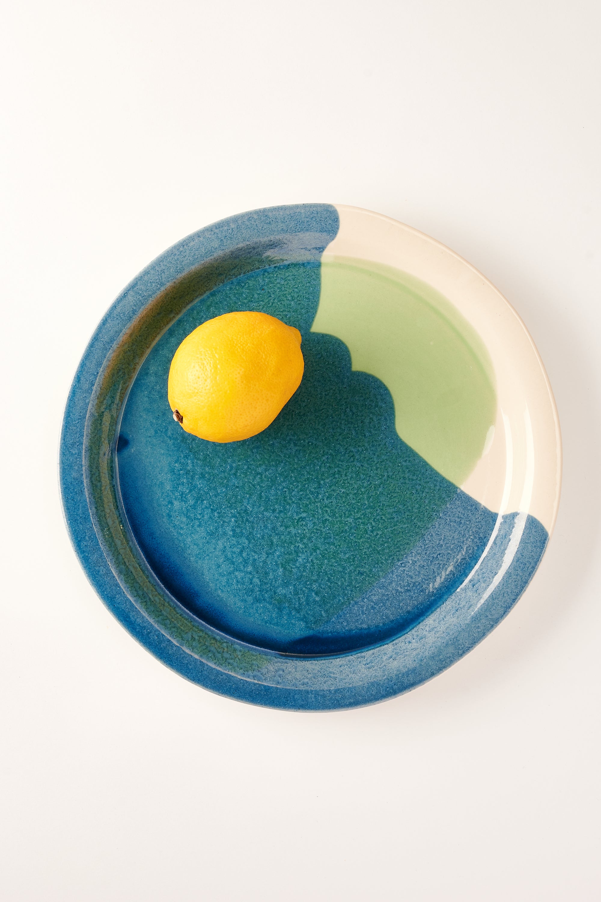 Anastasia’s Ashes Ceramic Dinner Plate with Green & Ink Overglaze