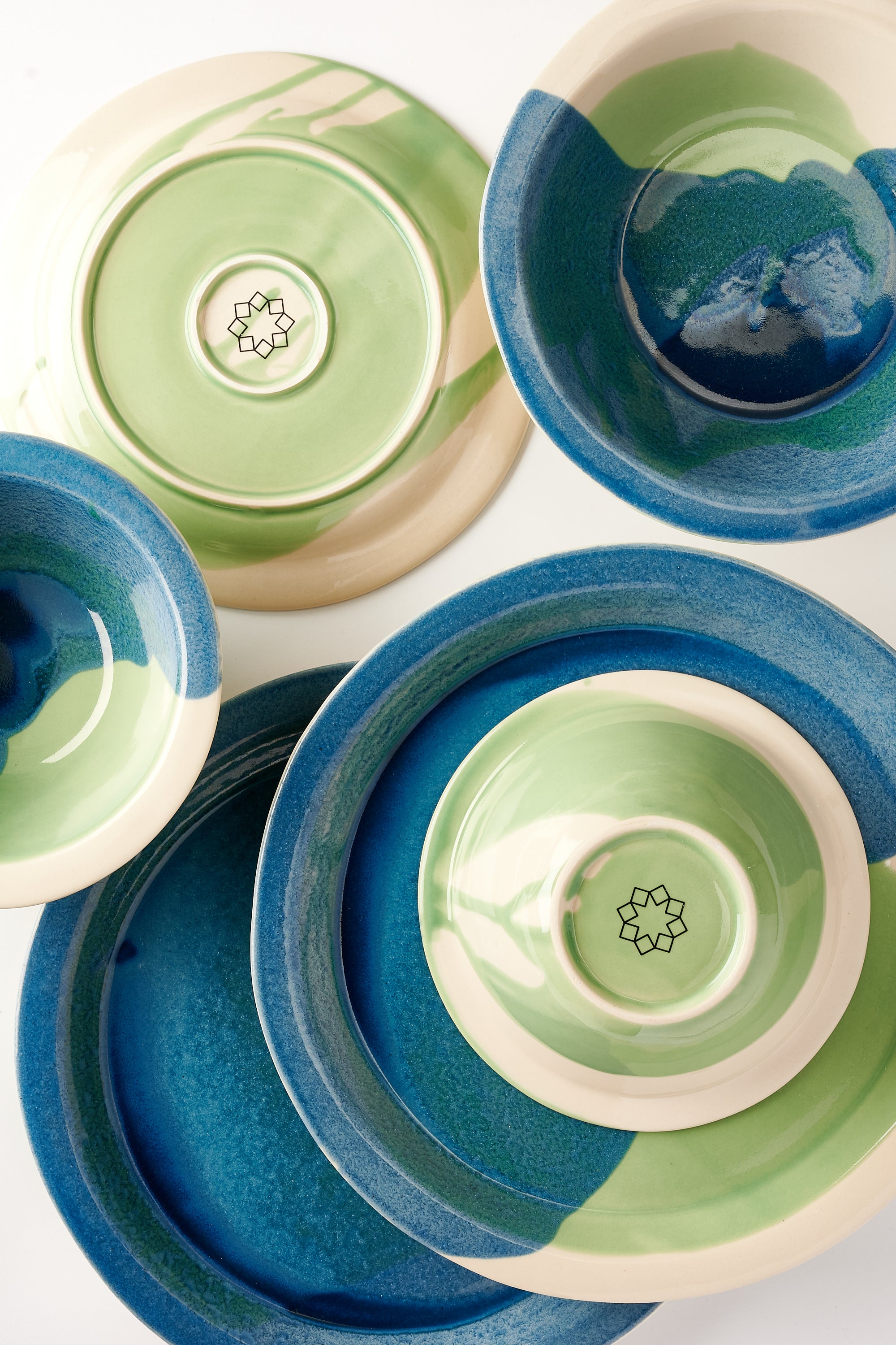 Anastasia’s Ashes Dinner Bowl with Green & Ink Overglaze