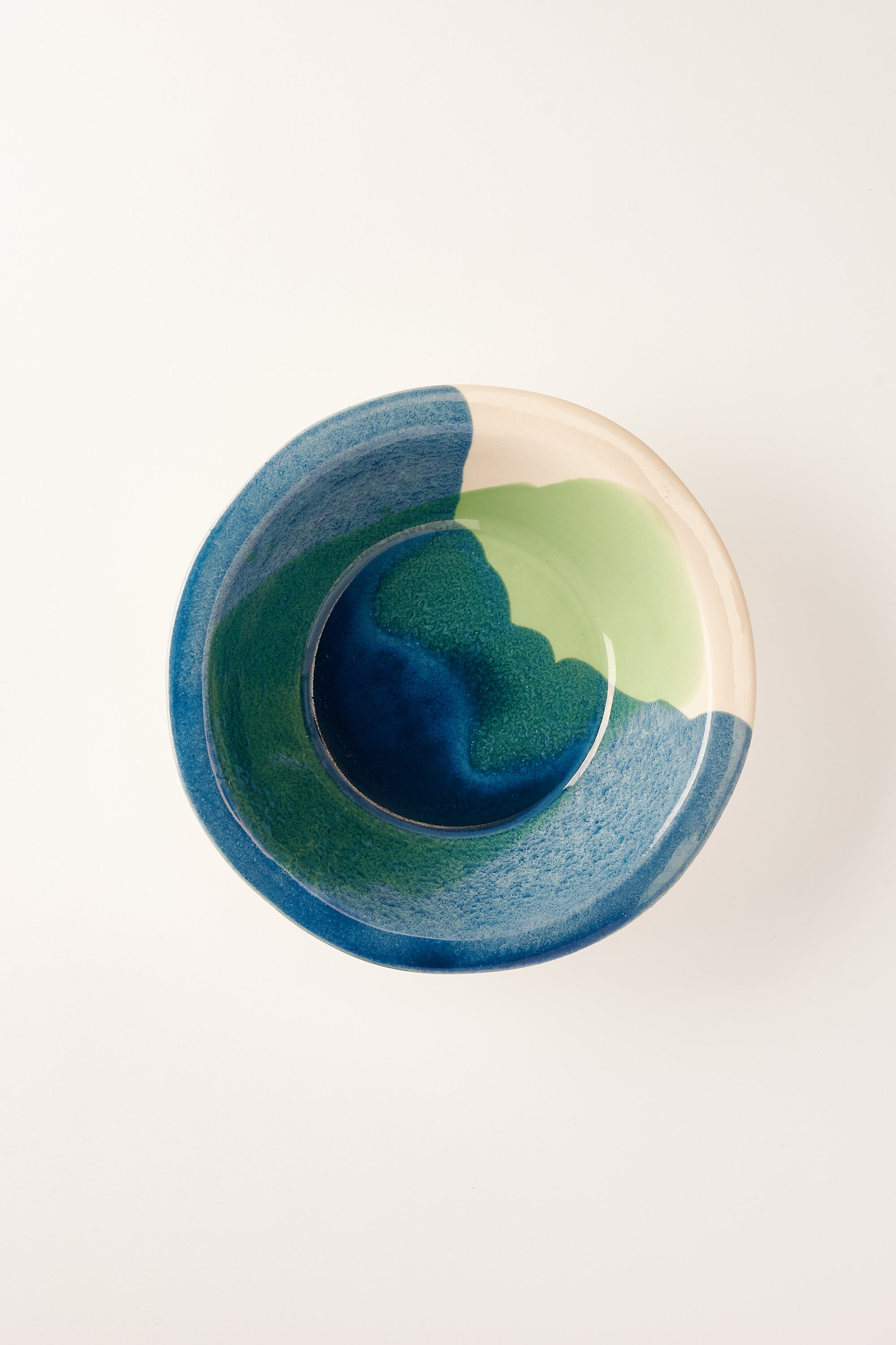 Anastasia’s Ashes Dinner Bowl with Green & Ink Overglaze