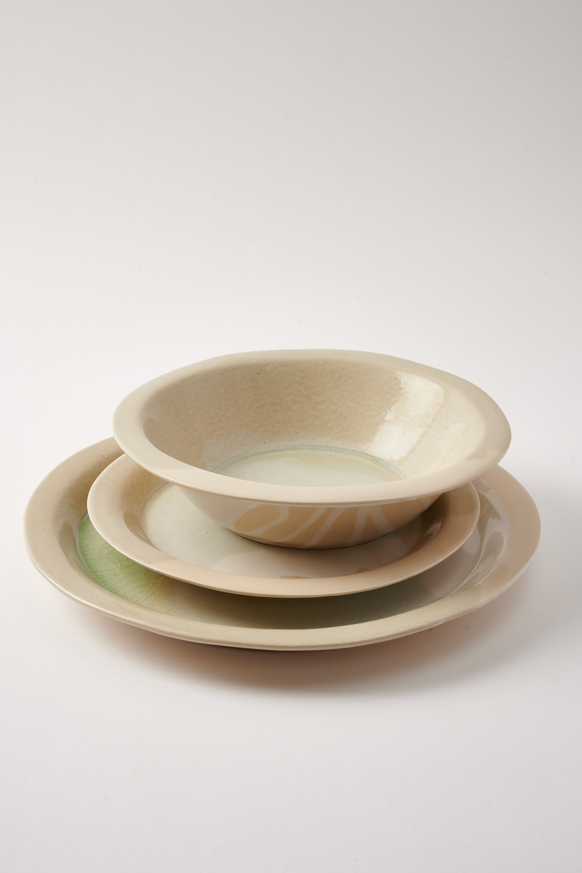 Anastasia’s Ashes Ceramic Dinner Plate with Cream & Sage Overglaze