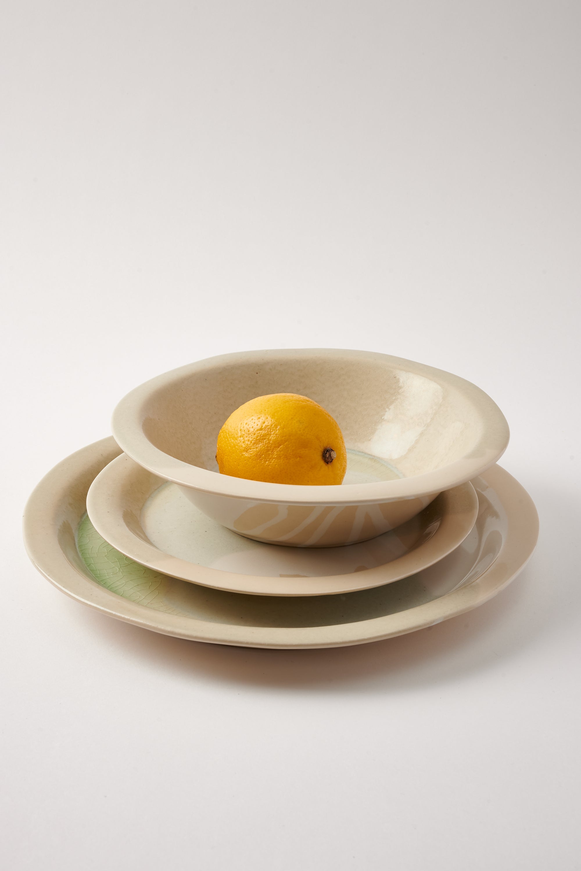 Anastasia’s Ashes Salad Plate with Cream & Sage Overglaze