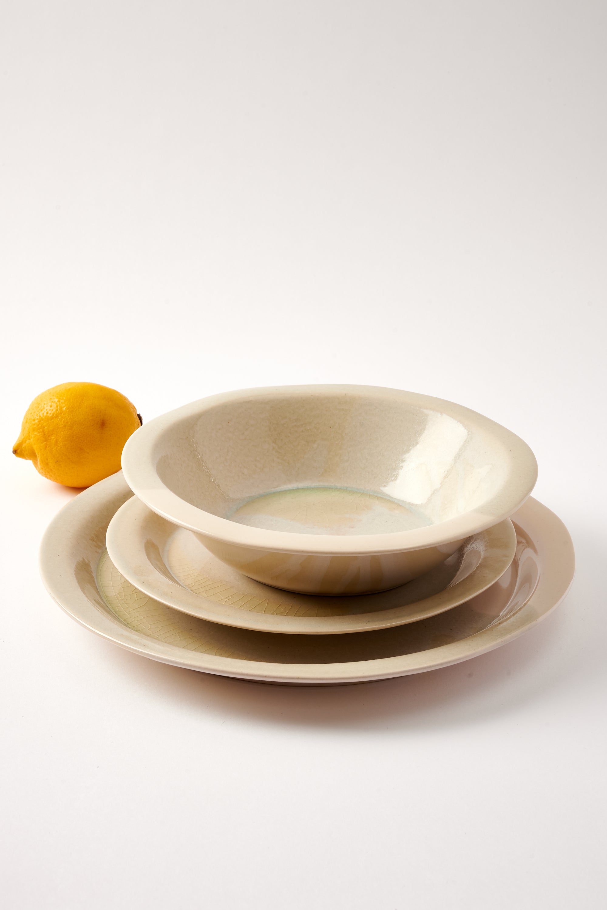 Anastasia’s Ashes Ceramic Dinner Plate with Petal & Sage Overglaze