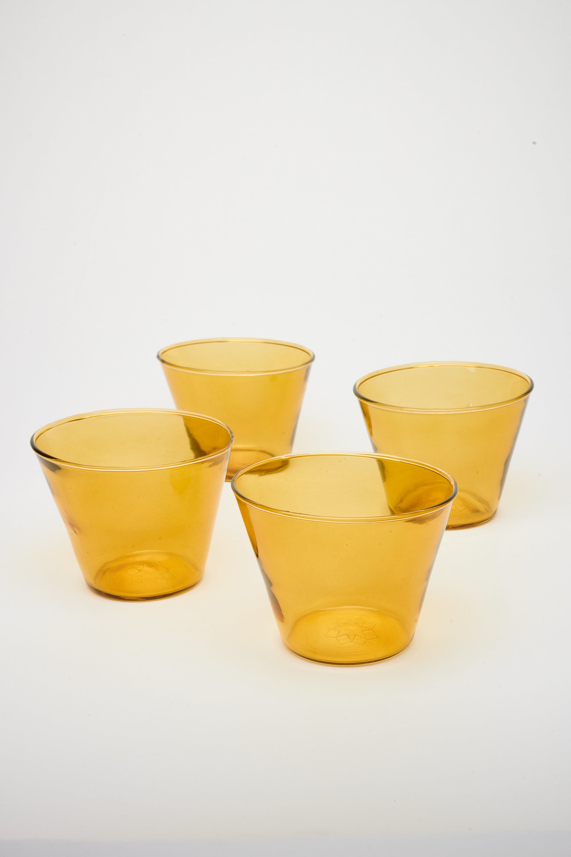 5 liter yello glass tumblers Marigold Yellow Recycled Glass Short Drinking Glasses