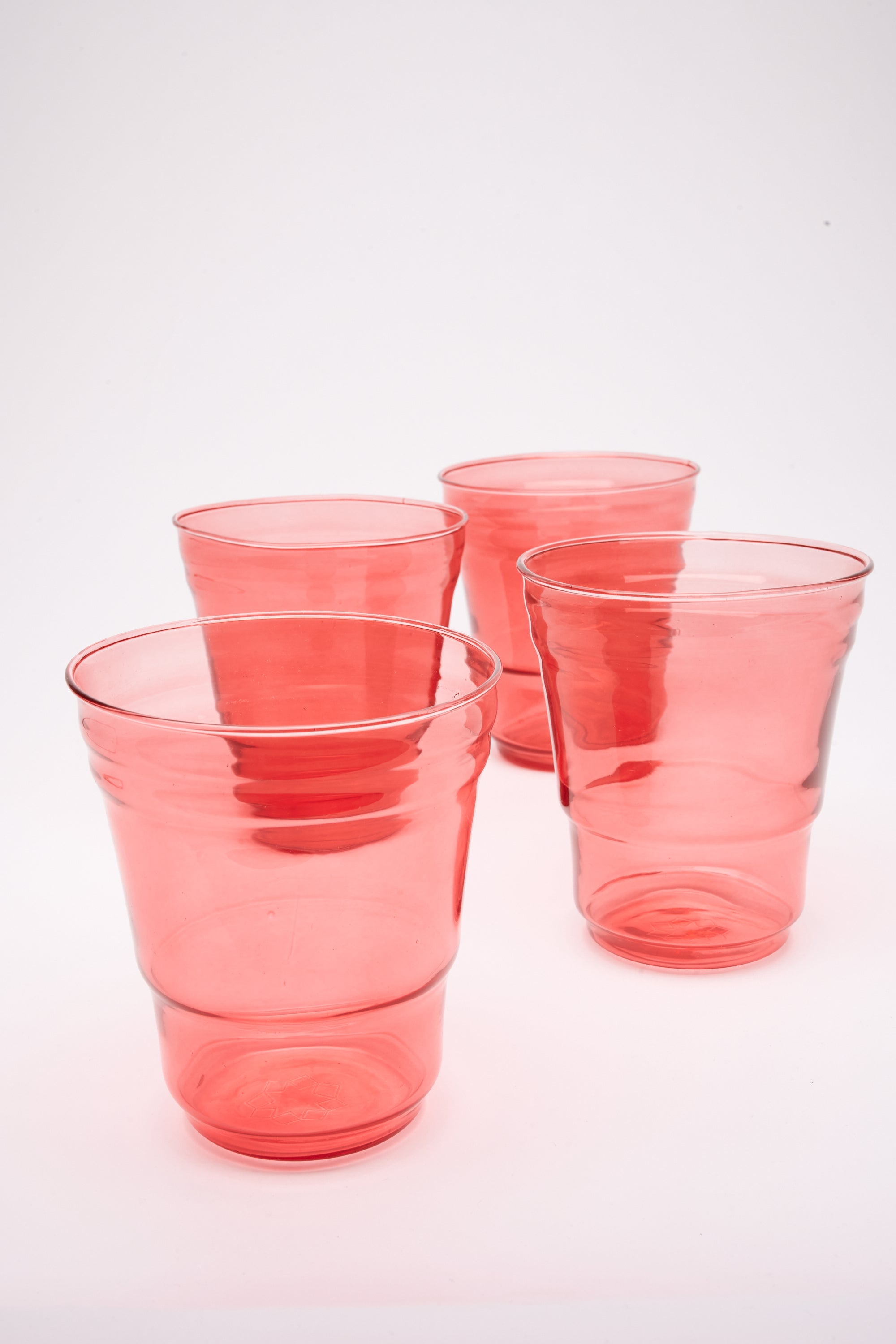 Peony Pink Recycled Glass Tall Drinking Glasses Rentrayage