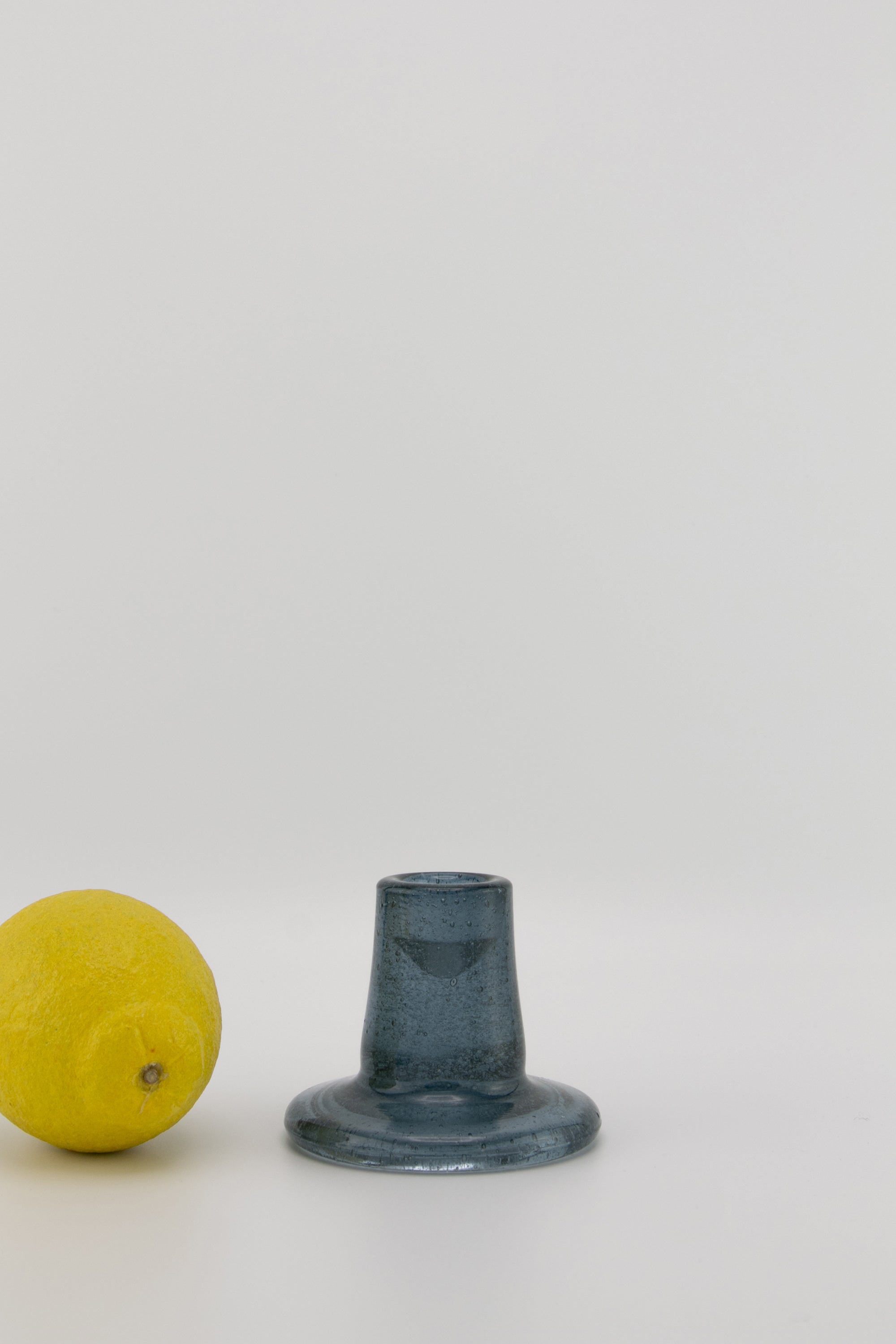 Recycled Glass Candleholder in Mineral Blue
