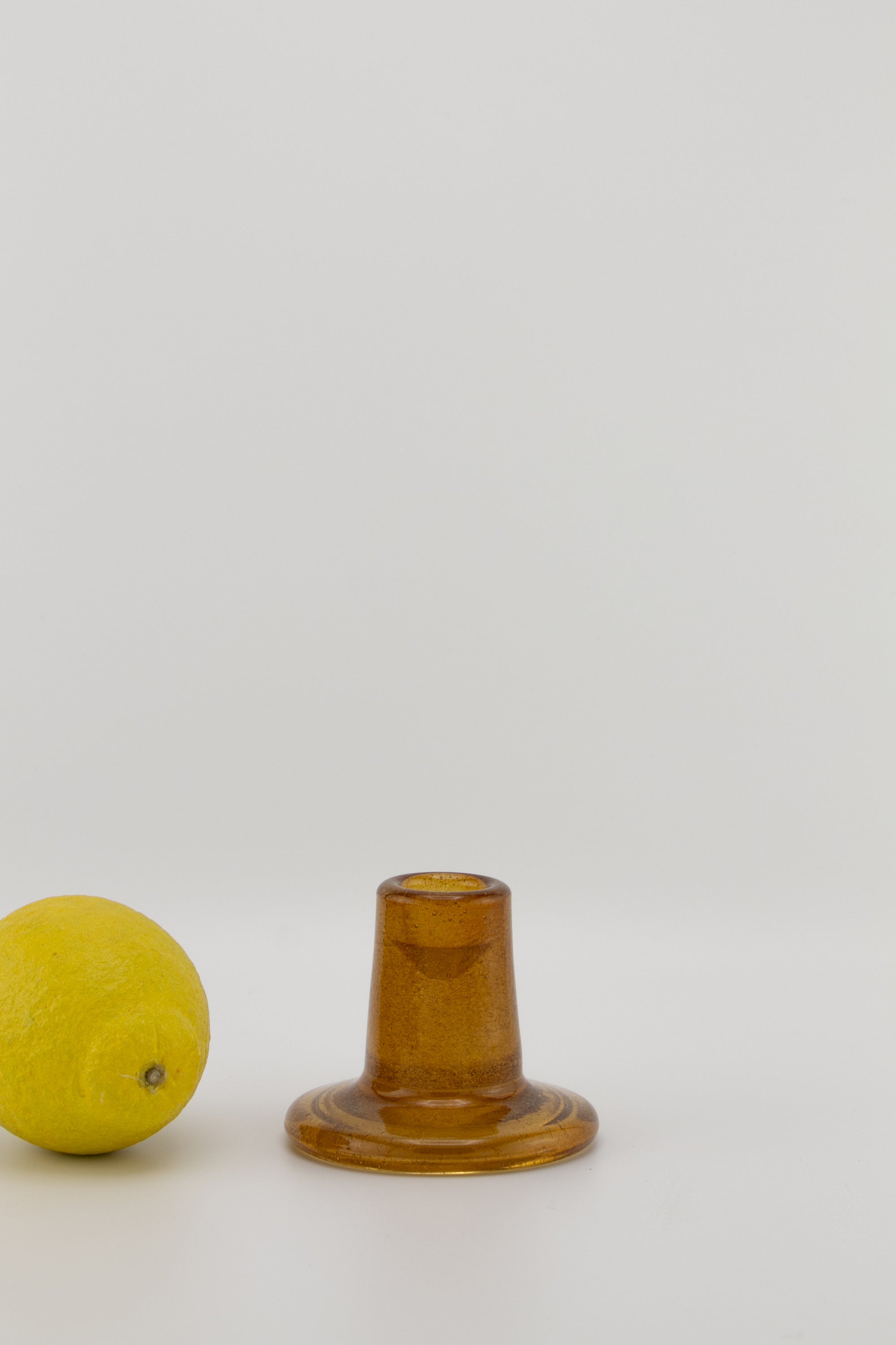 Recycled Glass Candleholder in Almond