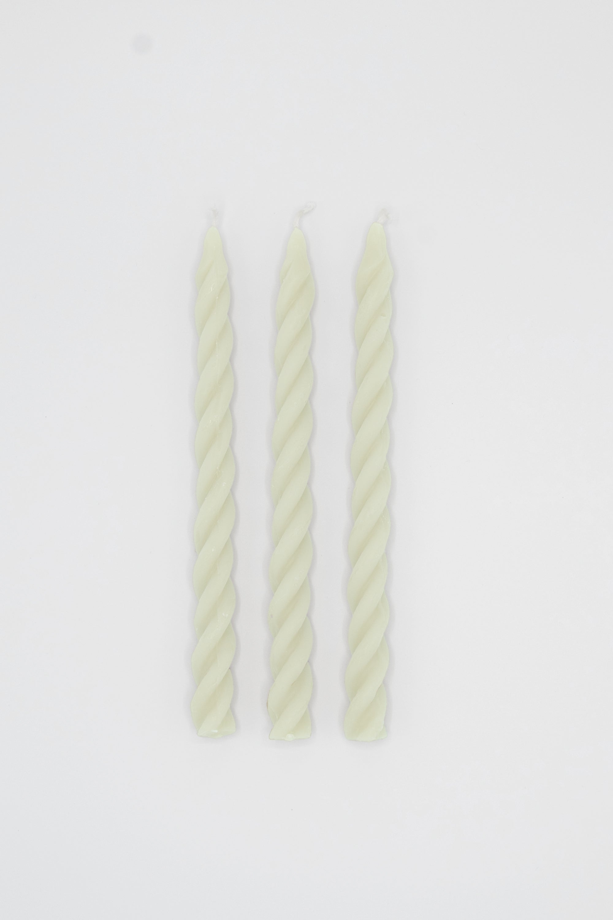 Cave Glow Beeswax Spiral Tapers set of 3 in White