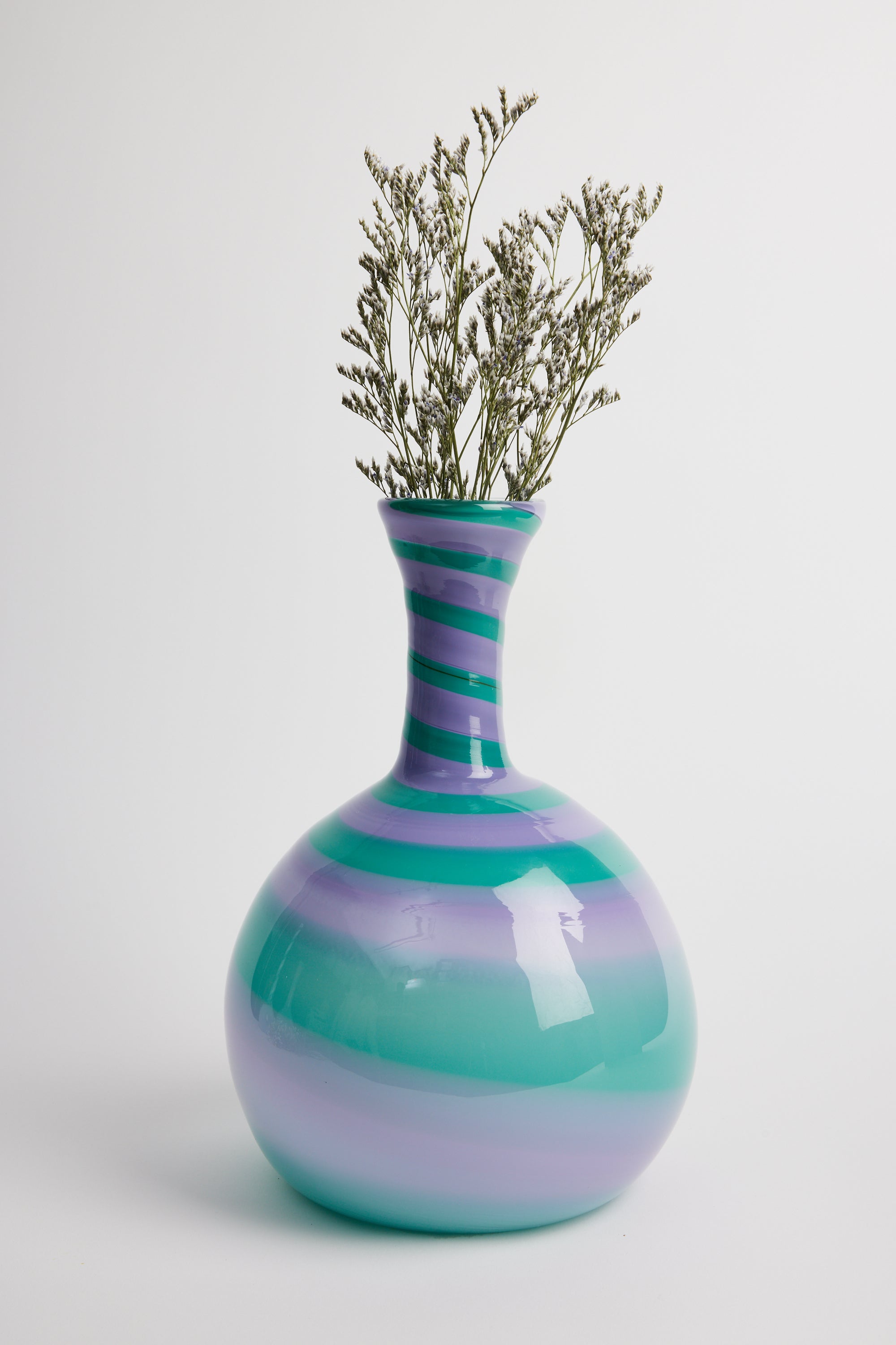 Michael Anchin Teal Purple Twist Vase