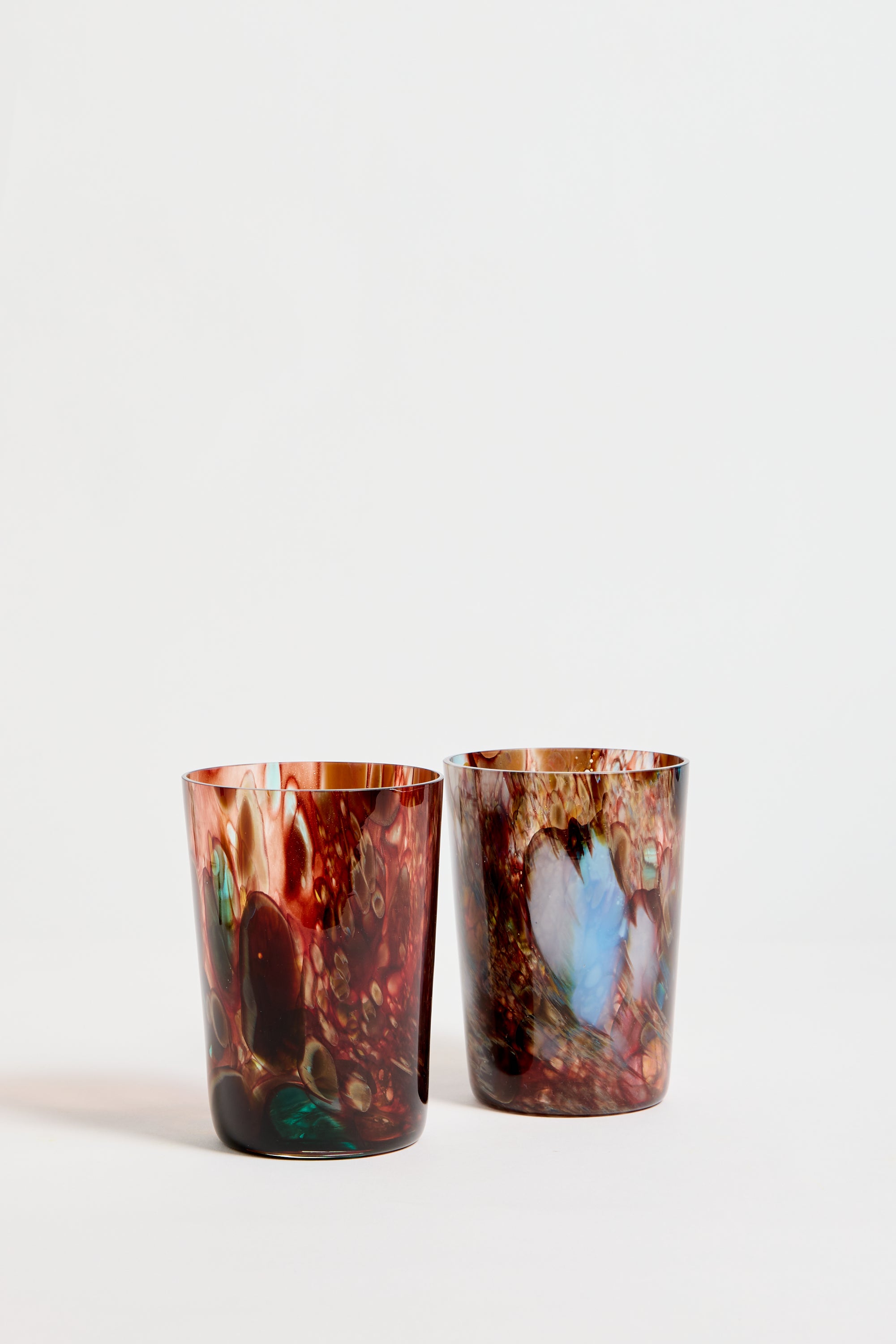 Spanish Hand-blown Crystal Glasses set of 2 in Tortuga Crema