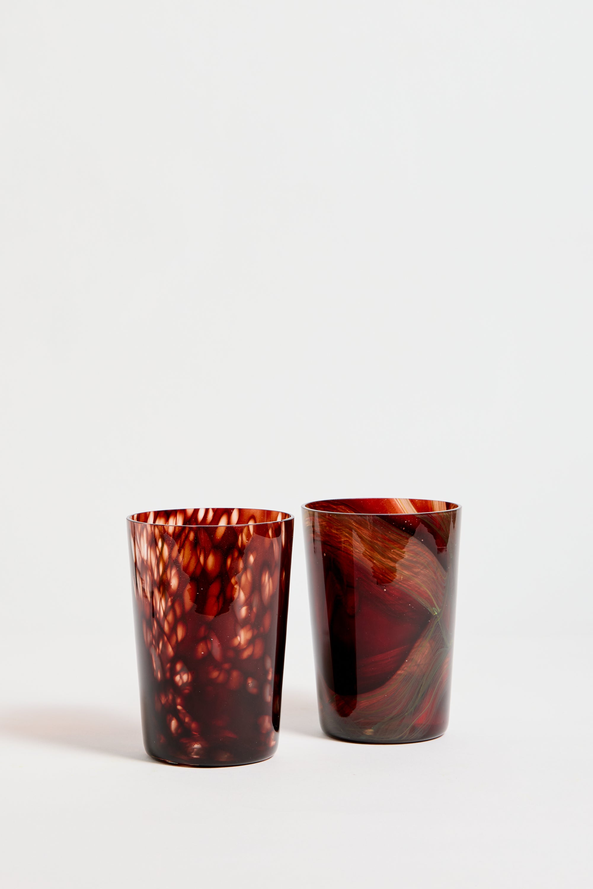 Spanish Hand-blown Crystal Glasses set of 2 in Tortuga Crema