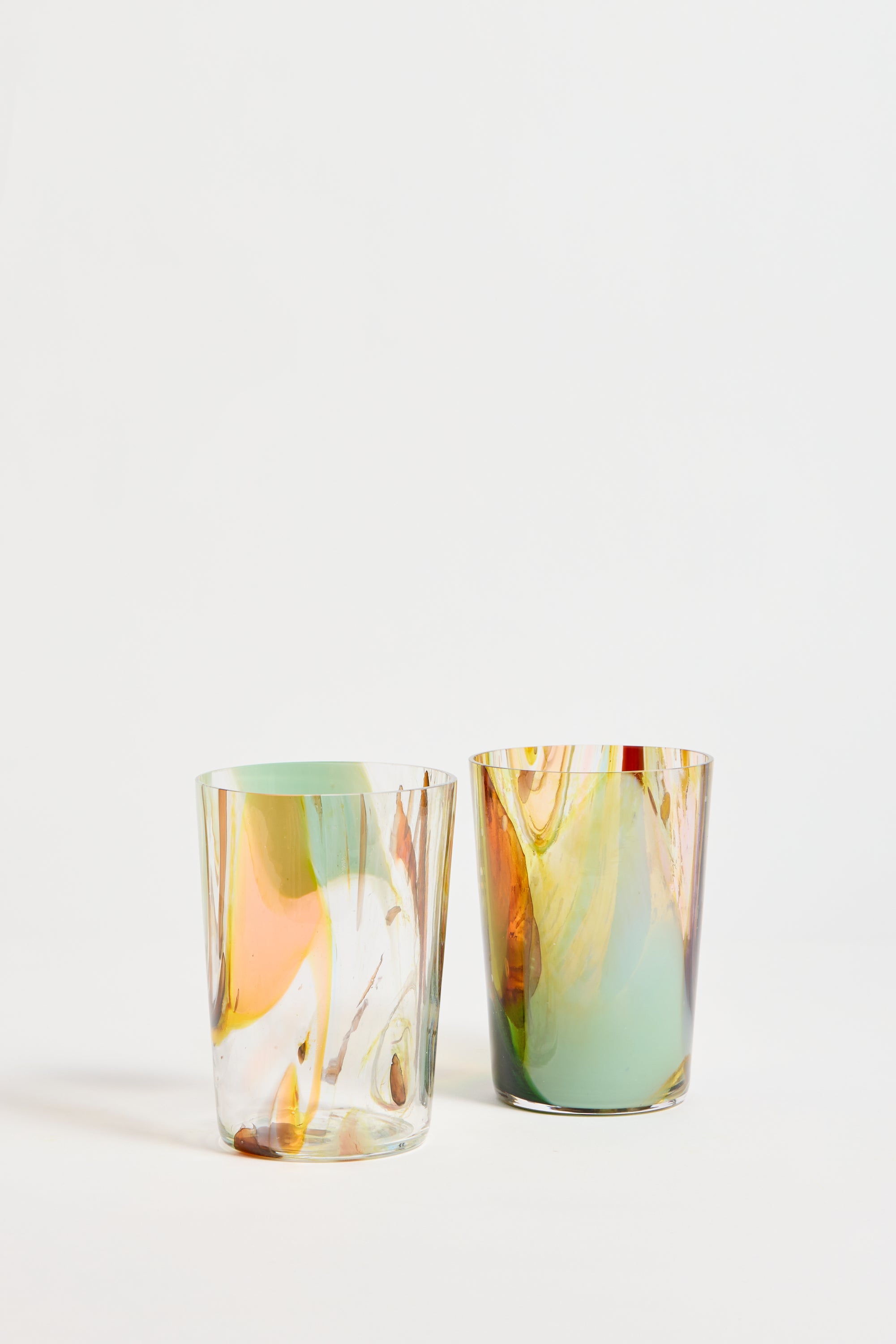 seven colors of glass  など Amazon.com | MexHandcraft Rainbow Colored 14 oz Drinking Glasses