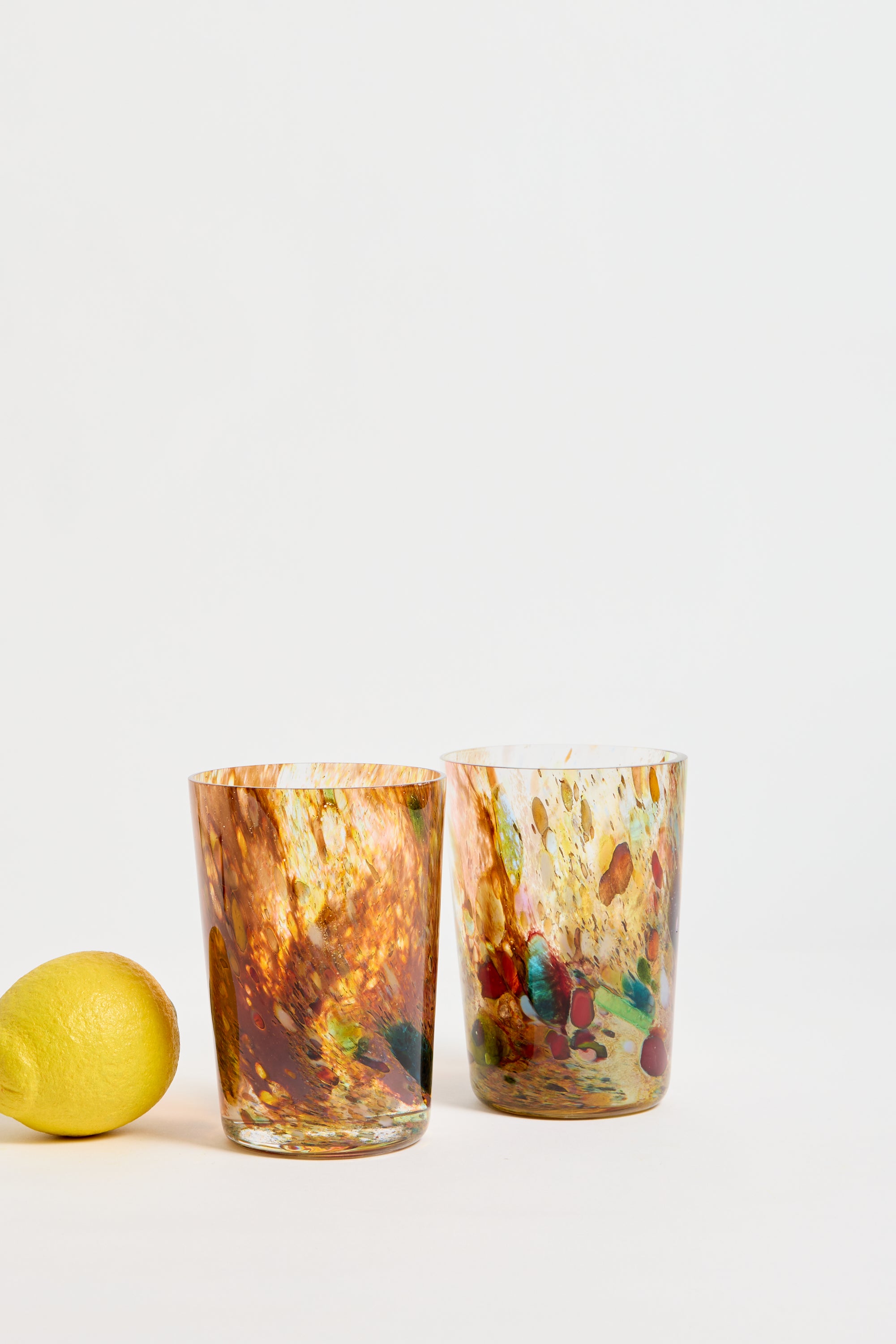 Spanish Hand-blown Crystal Glasses set of 2 in Hazel Ocean
