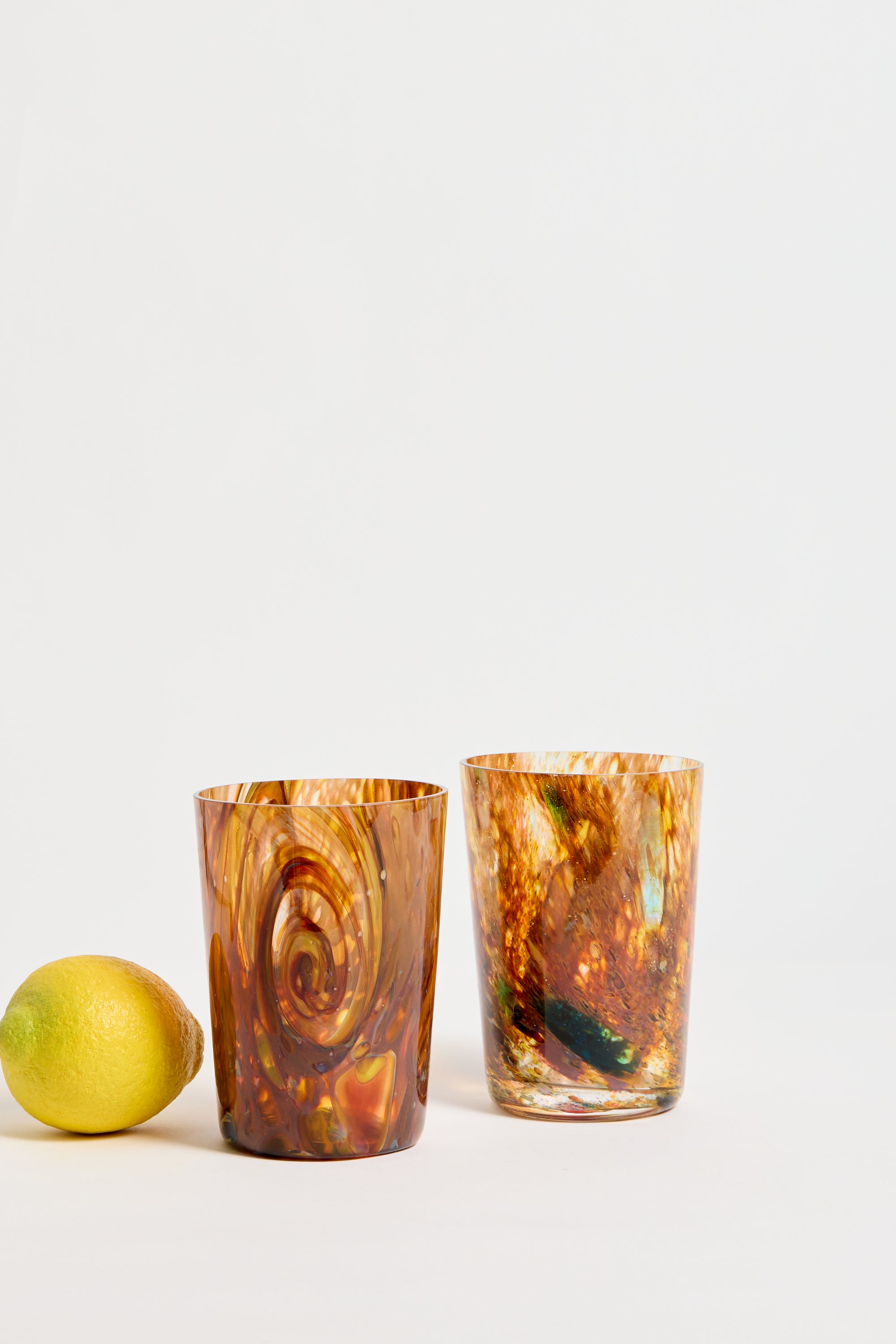 Spanish Hand-blown Crystal Glasses set of 2 in Hazel Ocean