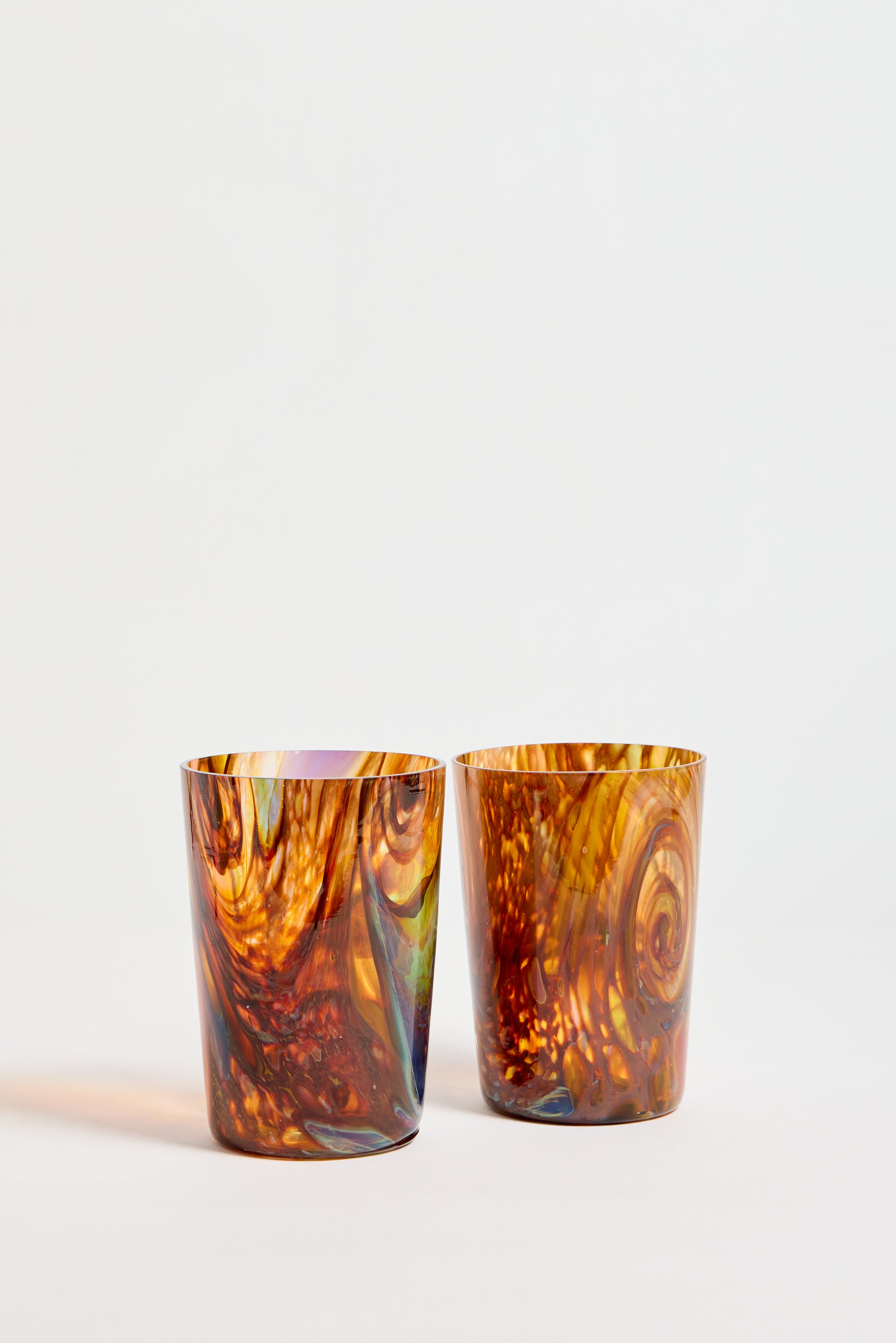 Spanish Hand-blown Crystal Glasses set of 2 in Hazel Ocean