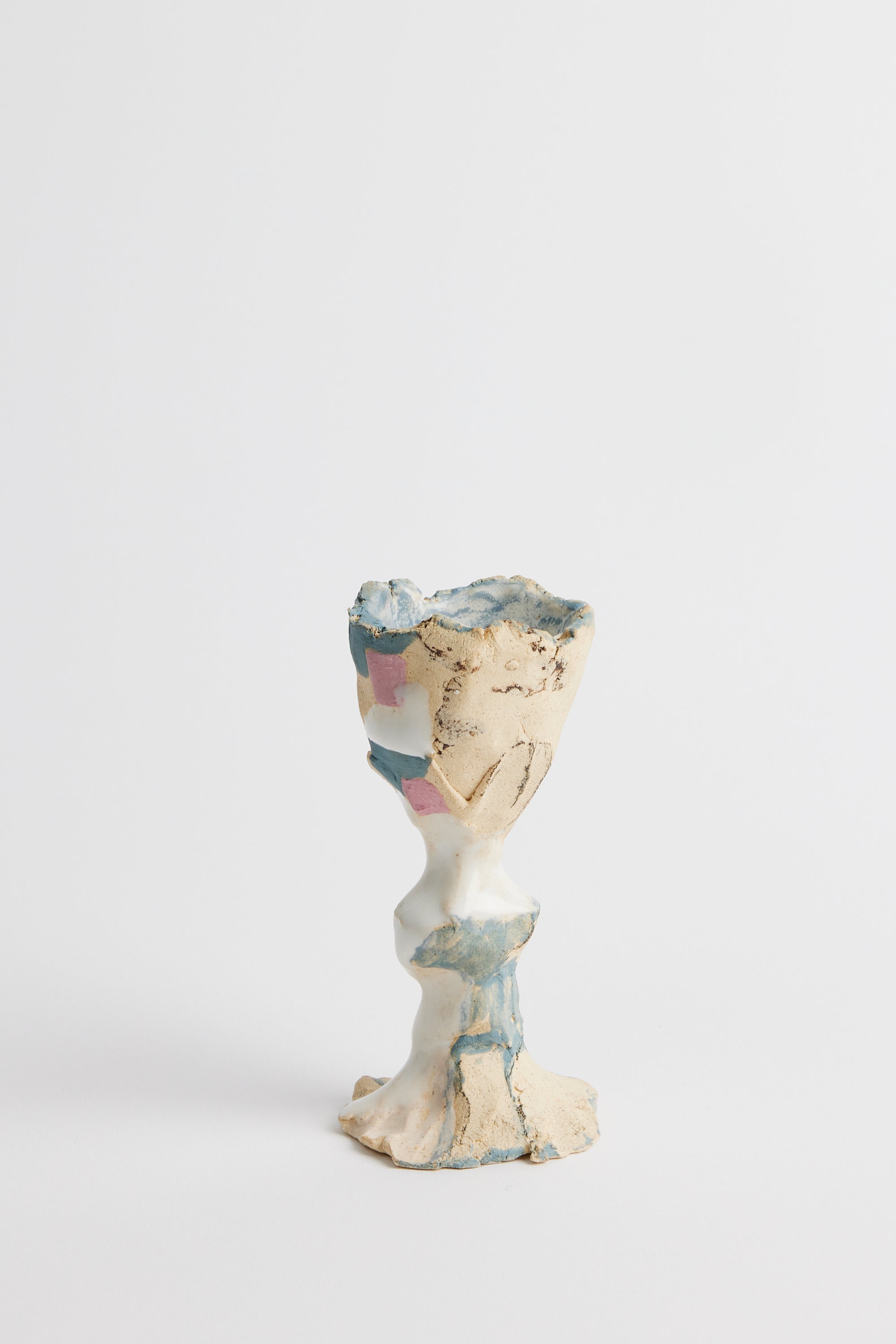 Negraypunto Hand Made Ceramic Short Candlestick