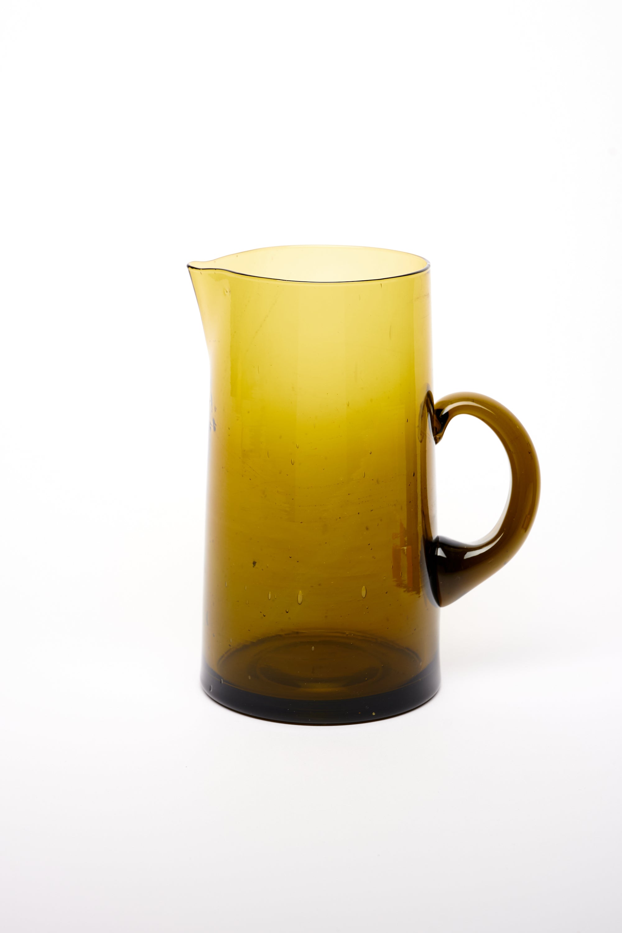Moroccan Cone Glass Pitcher in Amber
