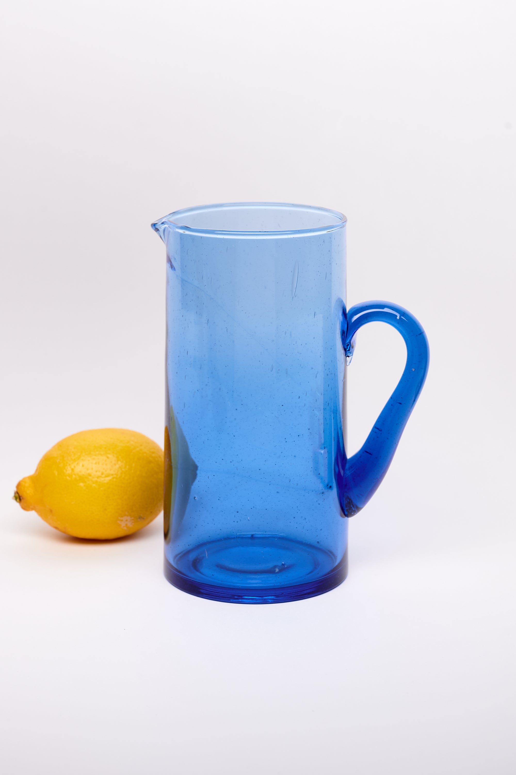 Moroccan Cone Glass Pitcher in Cobalt