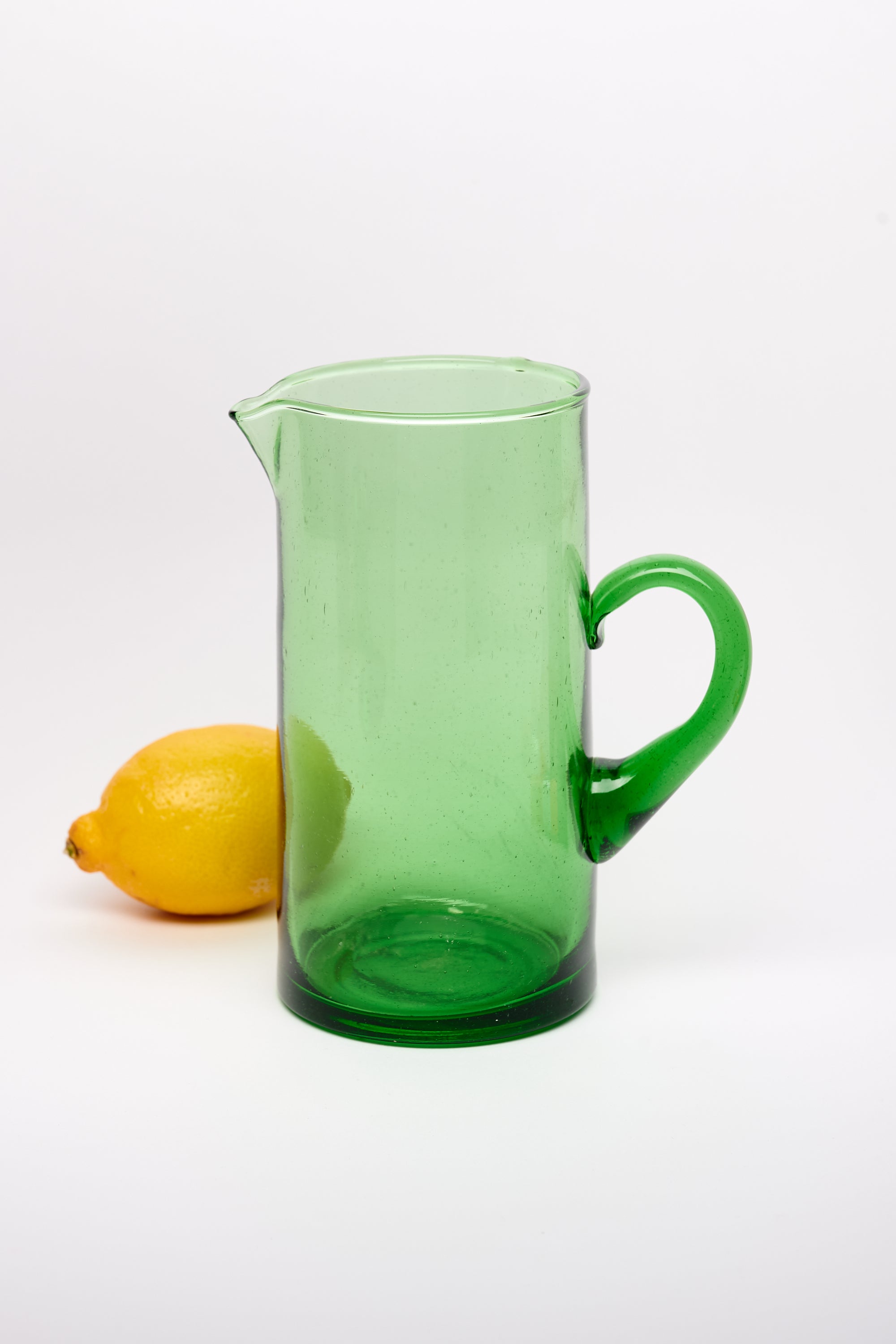 Moroccan Cone Green Glass Pitcher