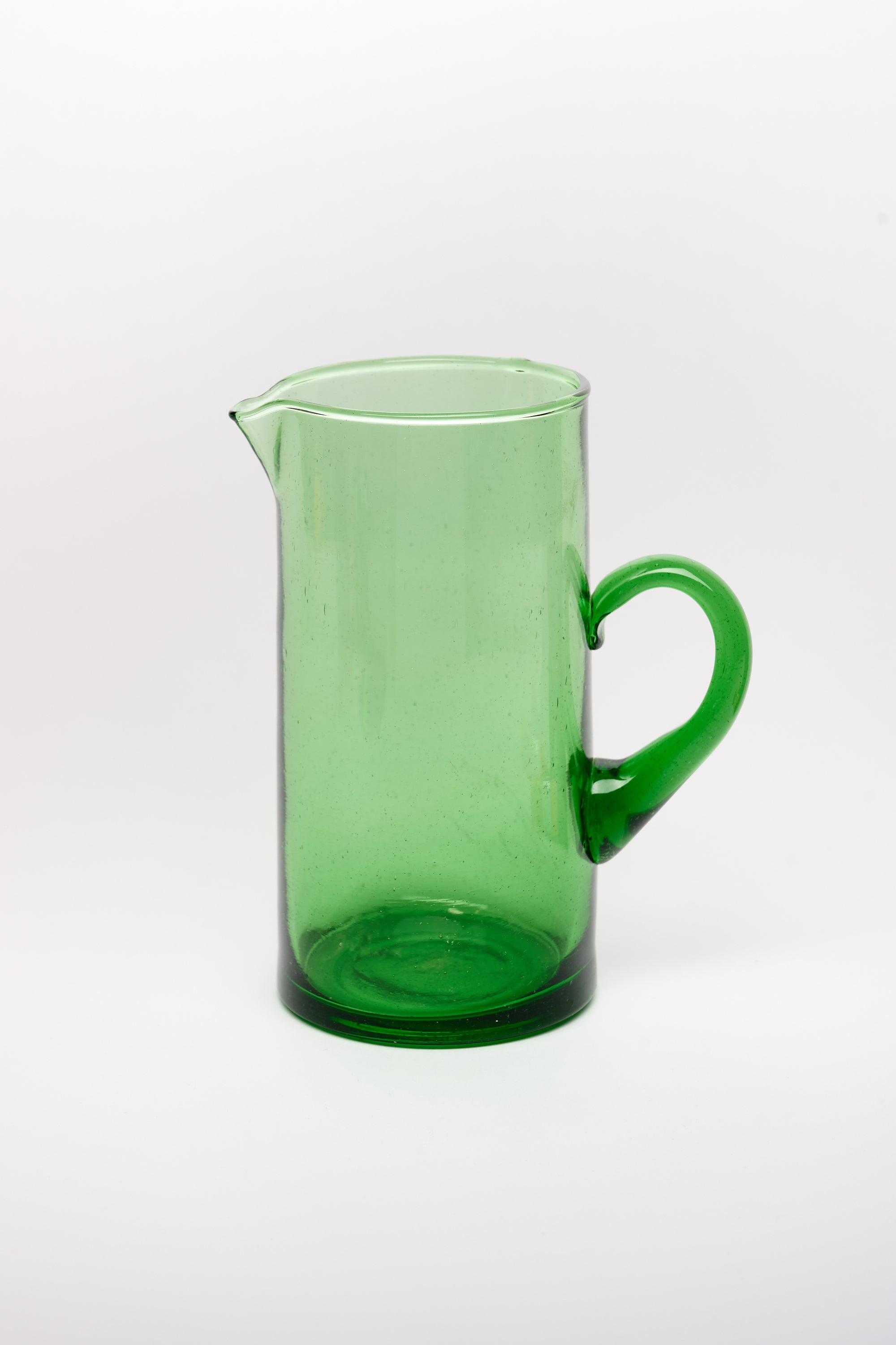 Moroccan Cone Green Glass Pitcher