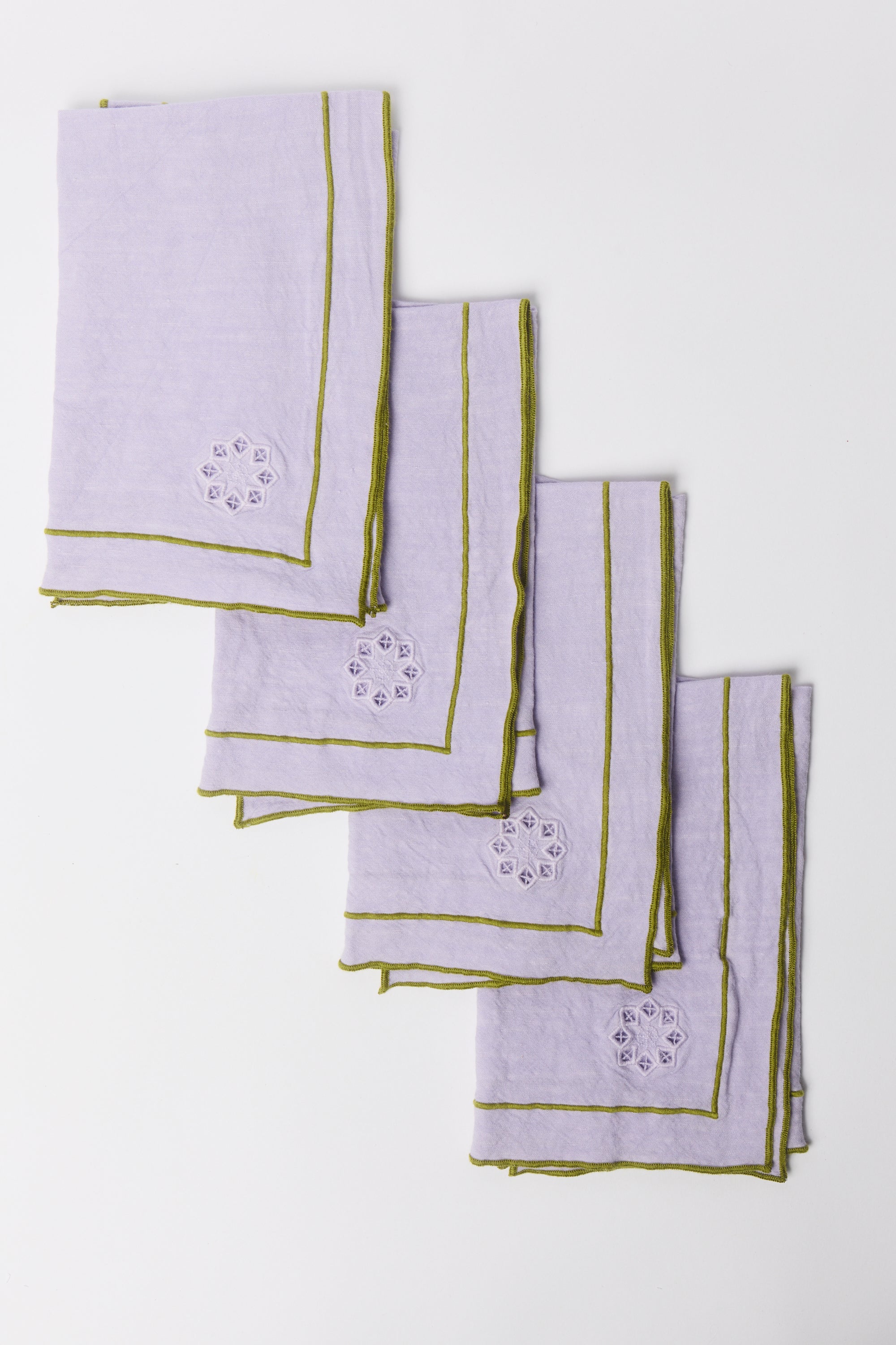 Day For Night Napkins Lavender/Olive Set of 4