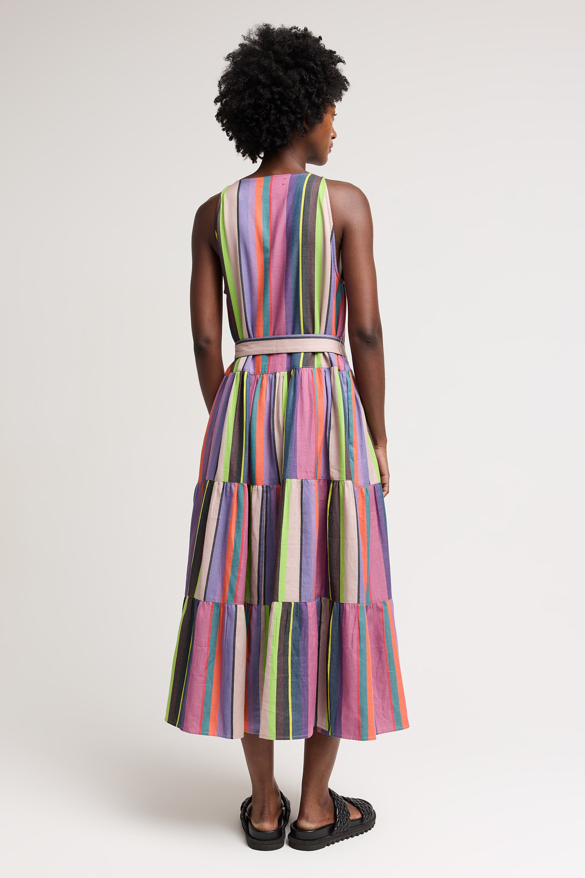 Indio Rose Dress in Bright Stripe
