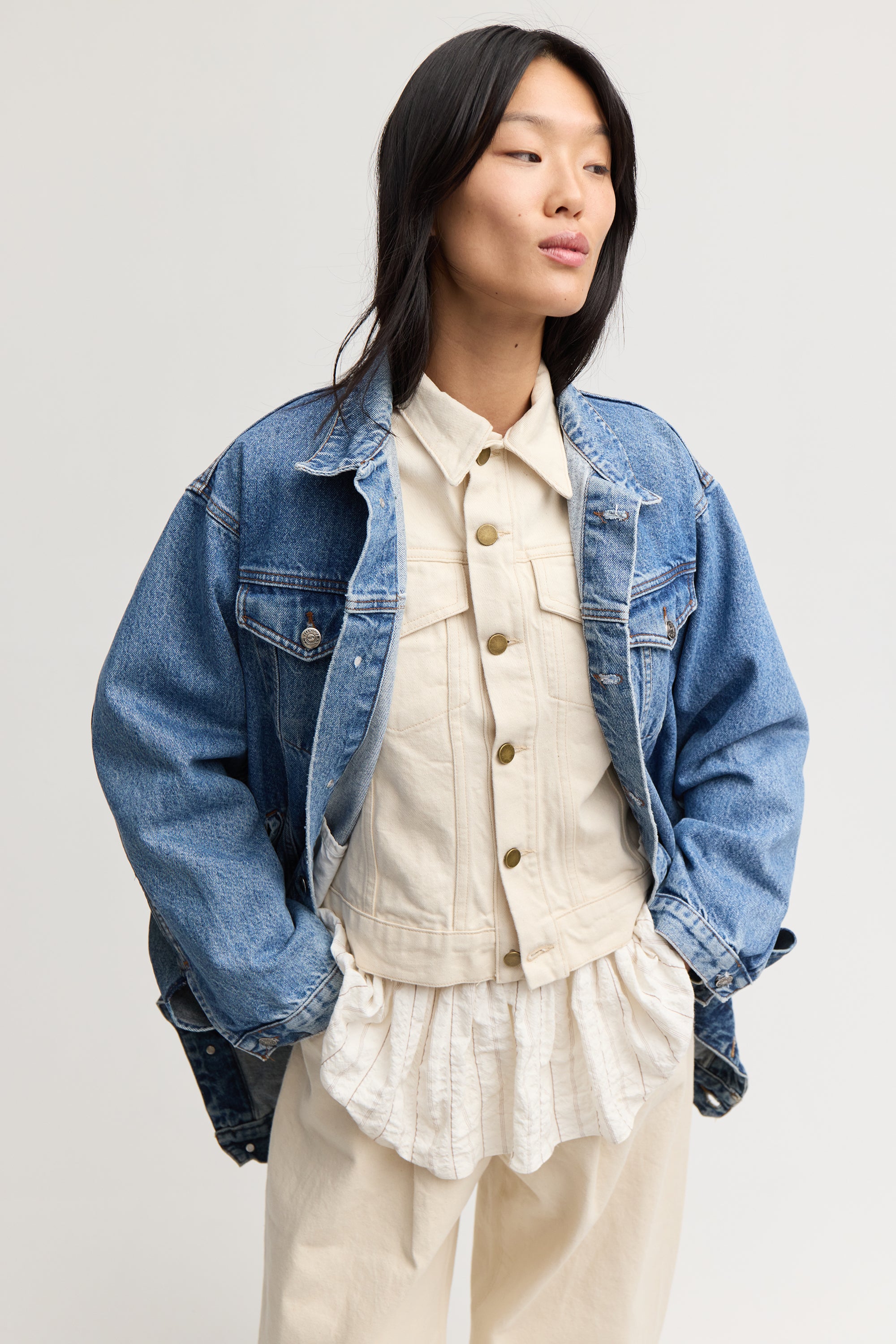 SILVERLAKE DENIM JACKET ECRU