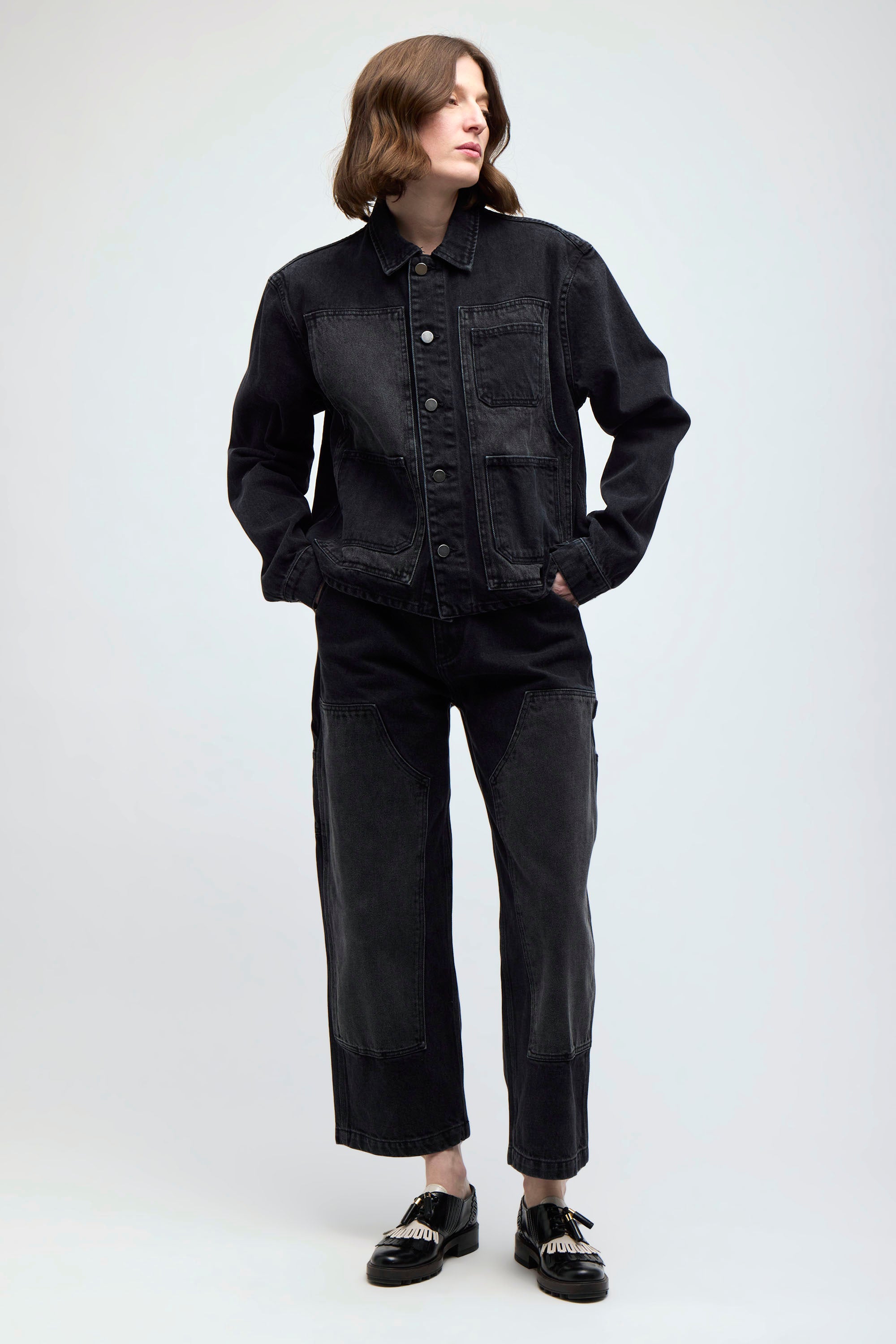 WORKMAN DENIM JACKET BLACK – Rentrayage WORKMAN DENIM JACKET BLACK – Rentrayage
