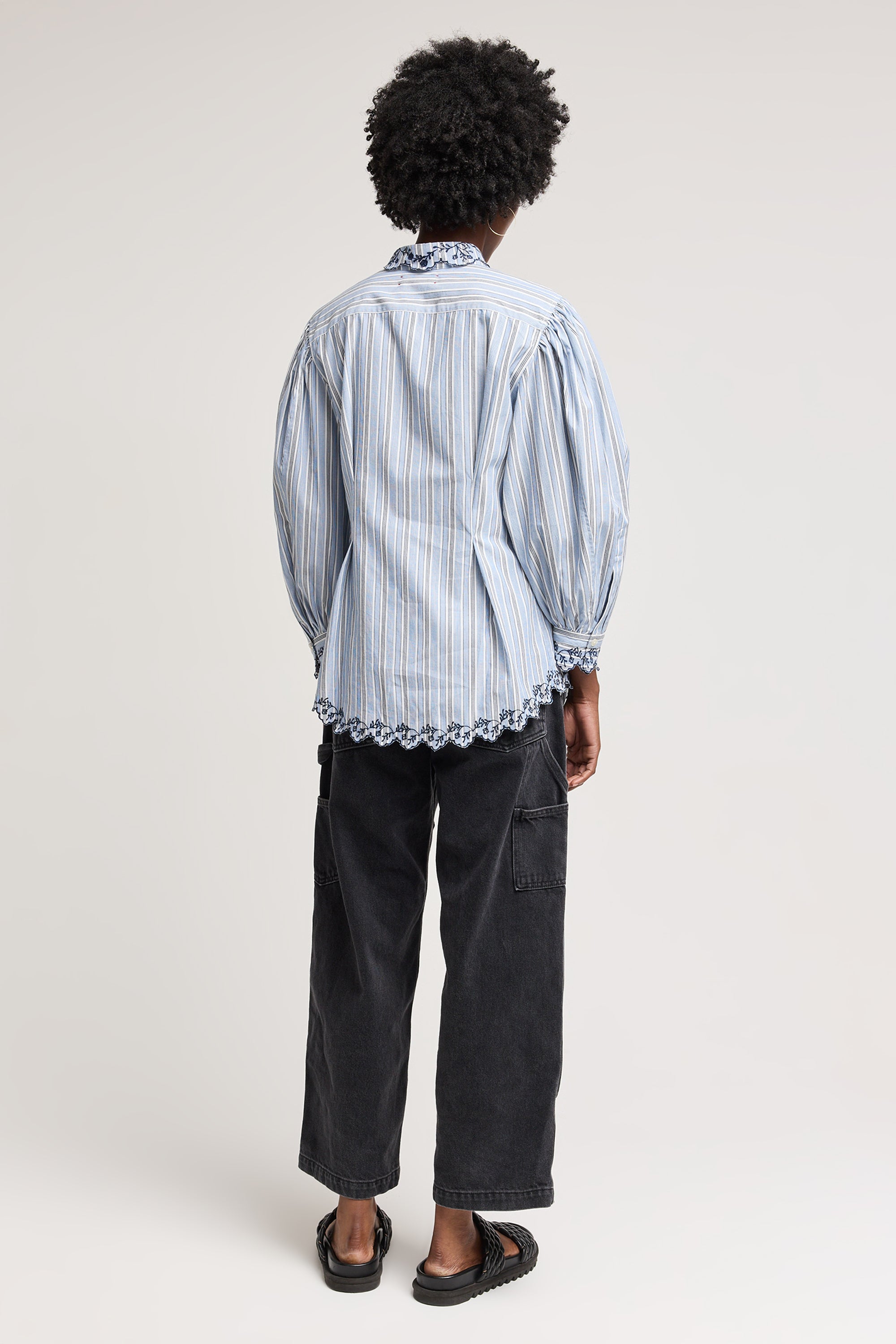 Embroidered Anomie Blouse in Stripe
