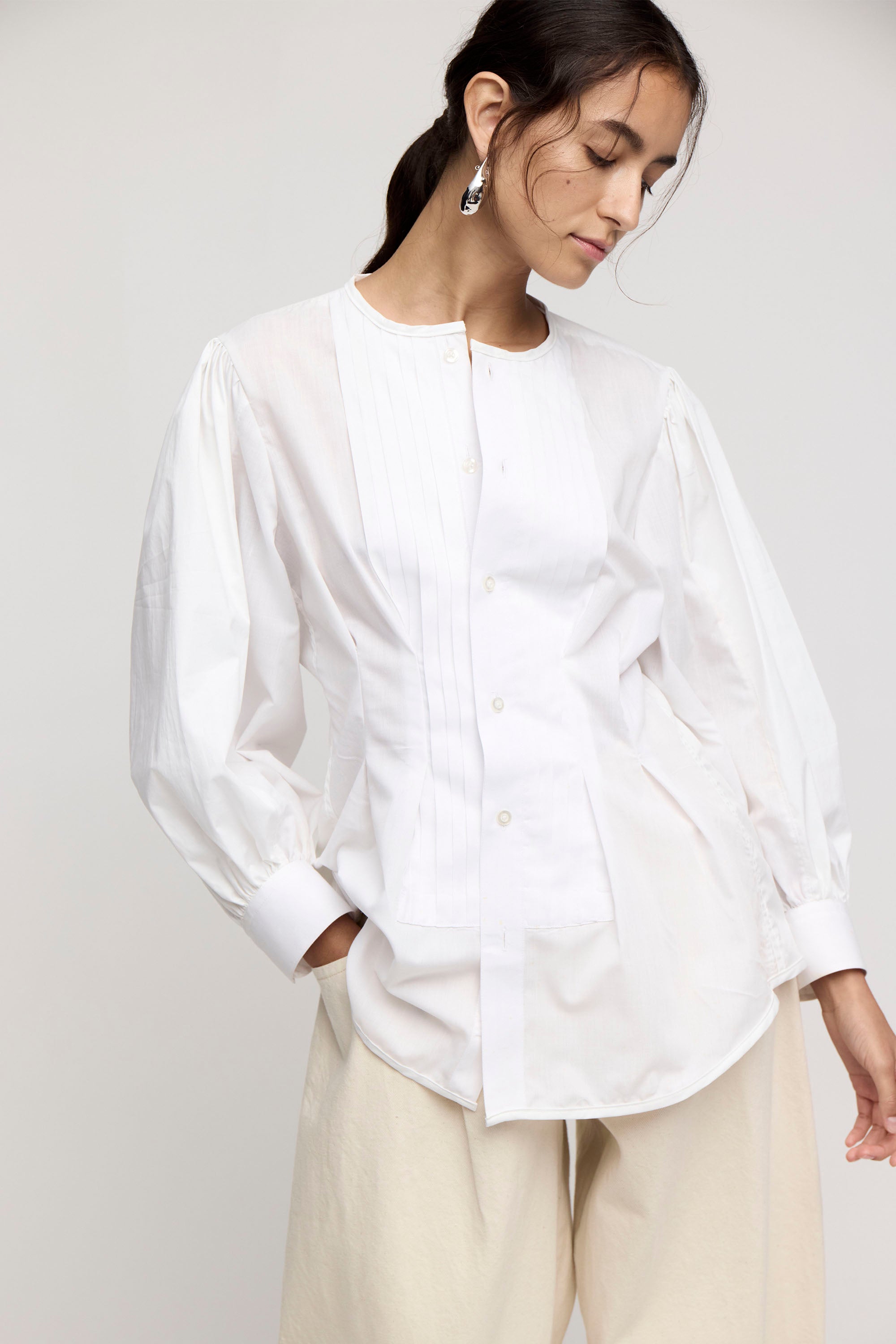 ANOMIE TUXEDO BLOUSE