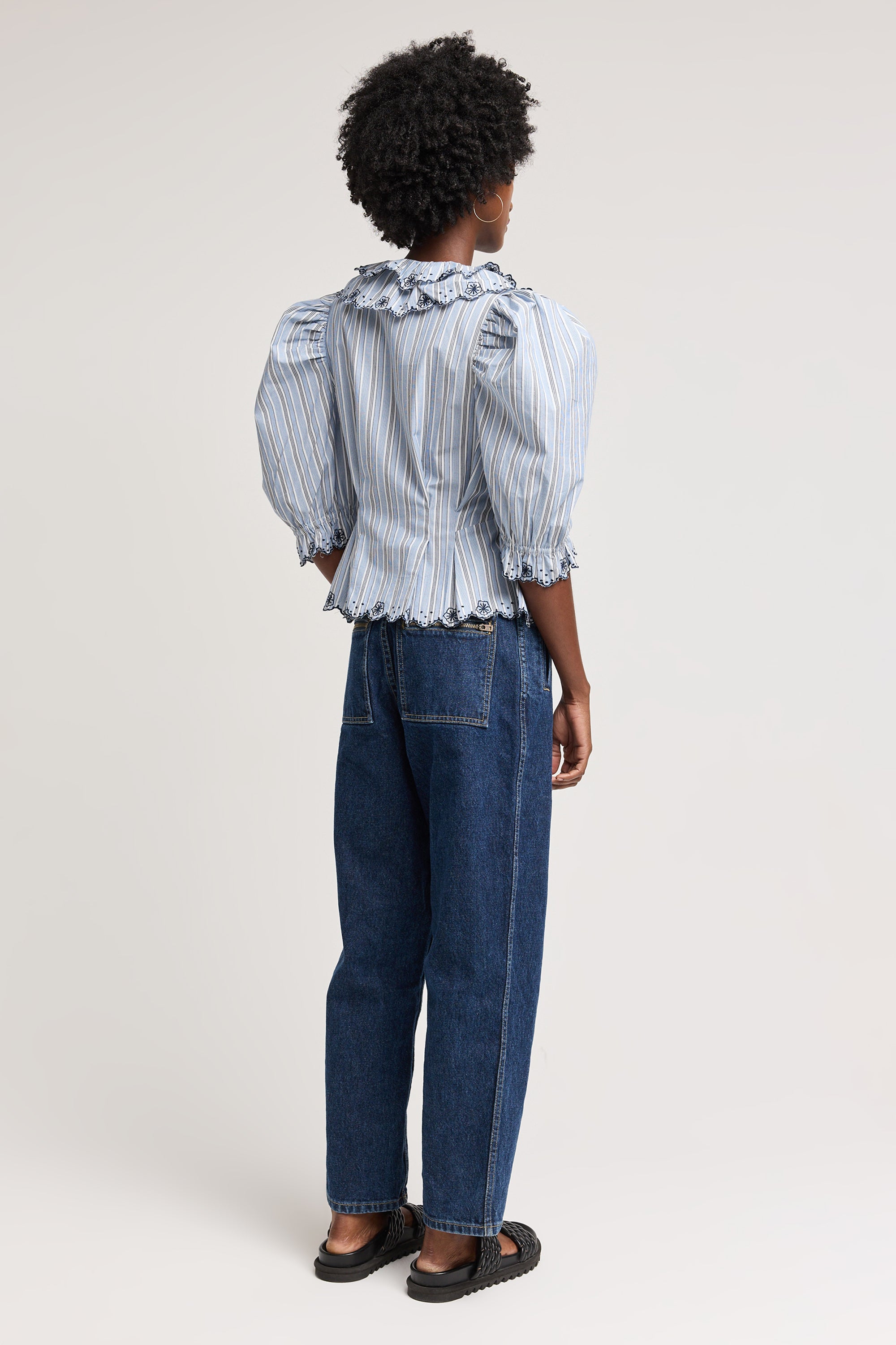 Erin Blouse in Striped Cotton