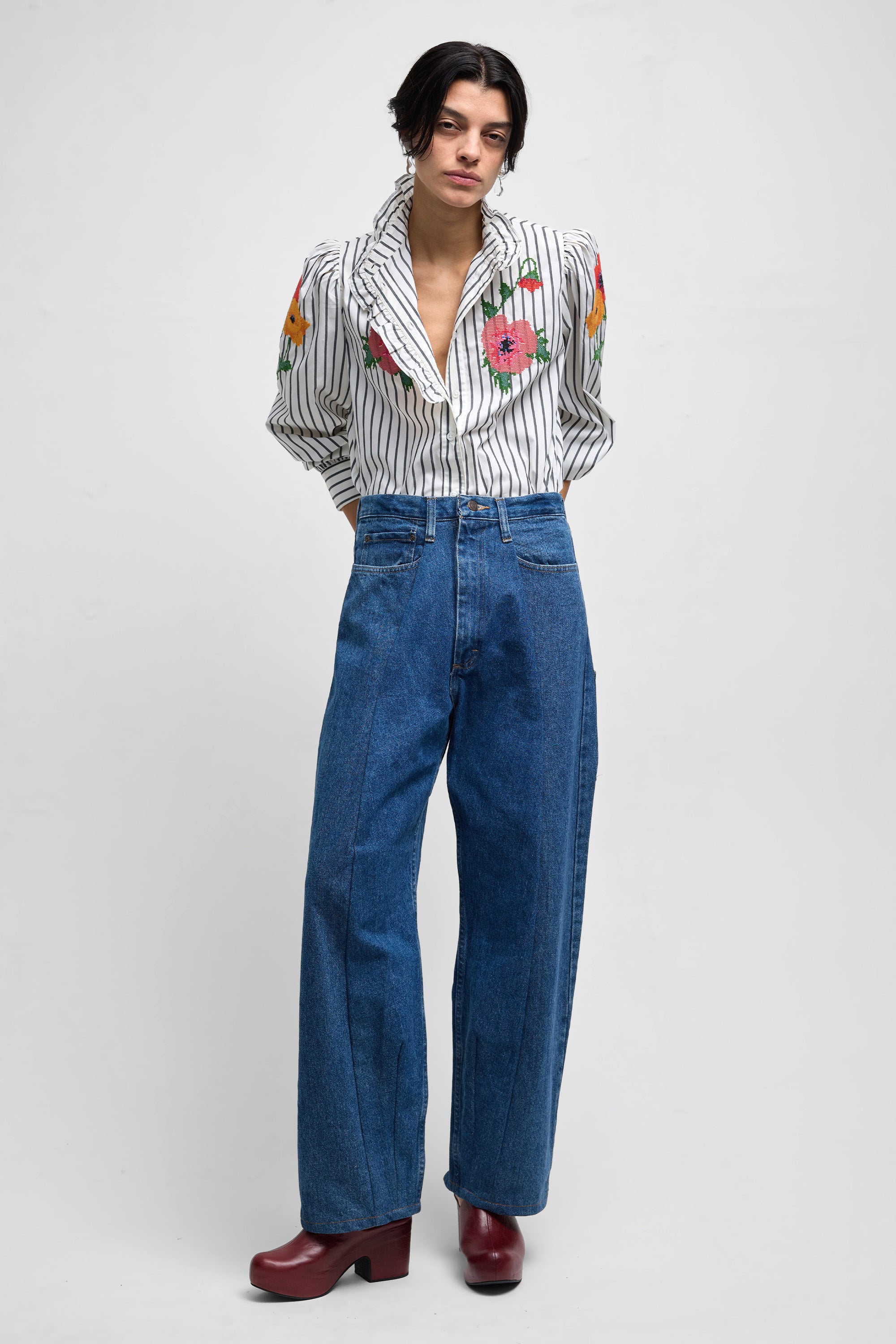 Mai Leaf Ruffled Blouse