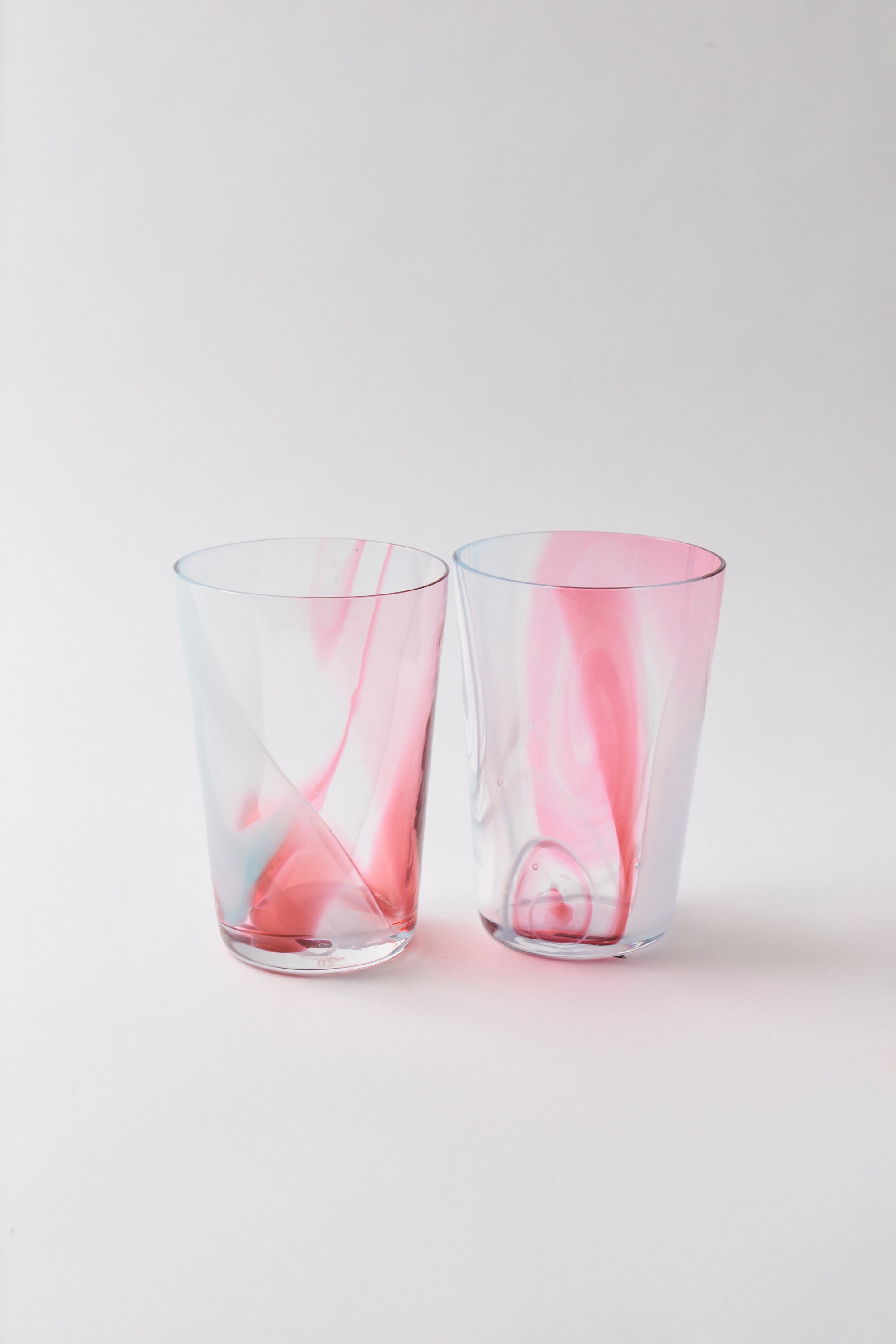 Spanish Hand-blown Crystal Glasses set of 2 in Rose
