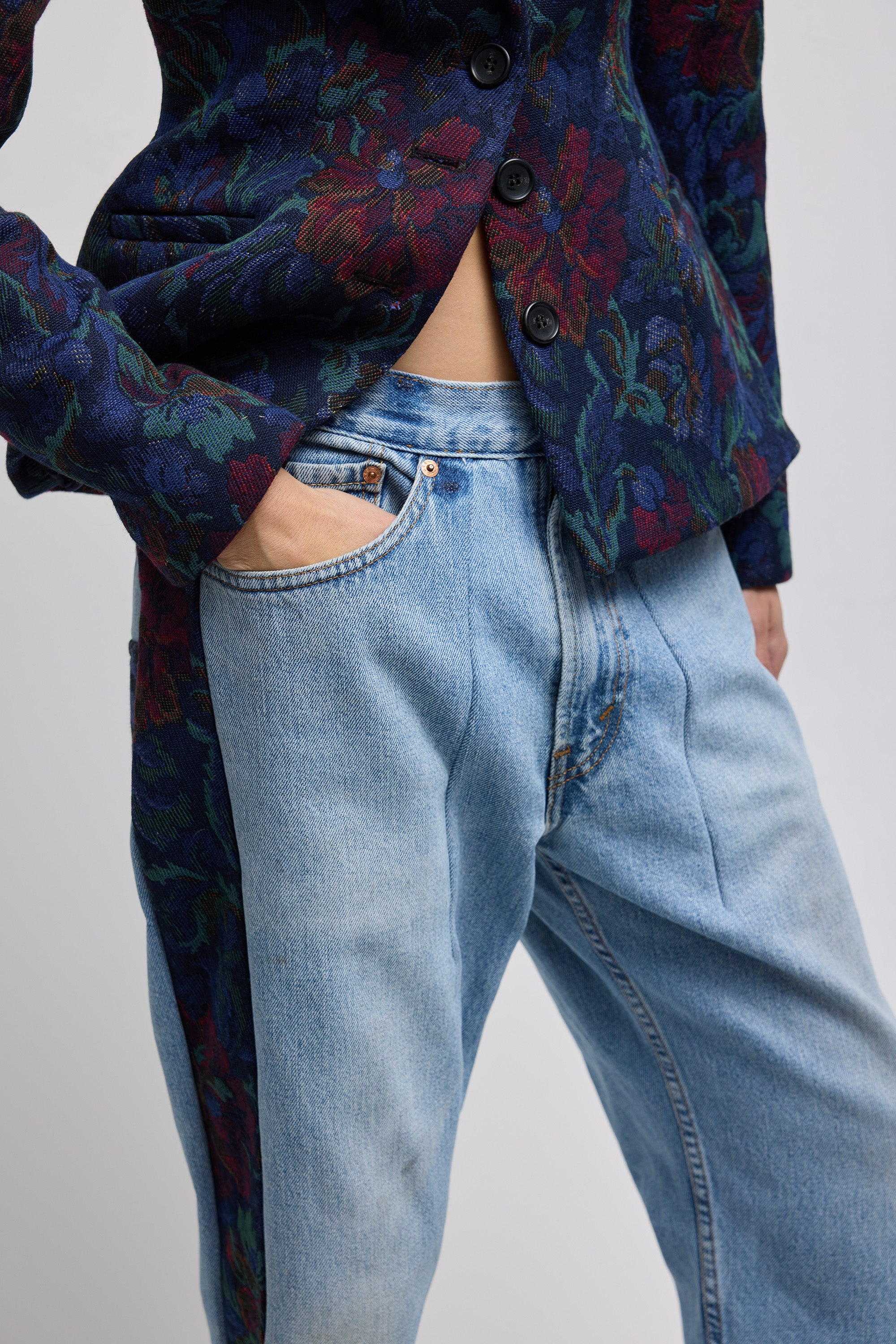 Jacquard Panel Jeans