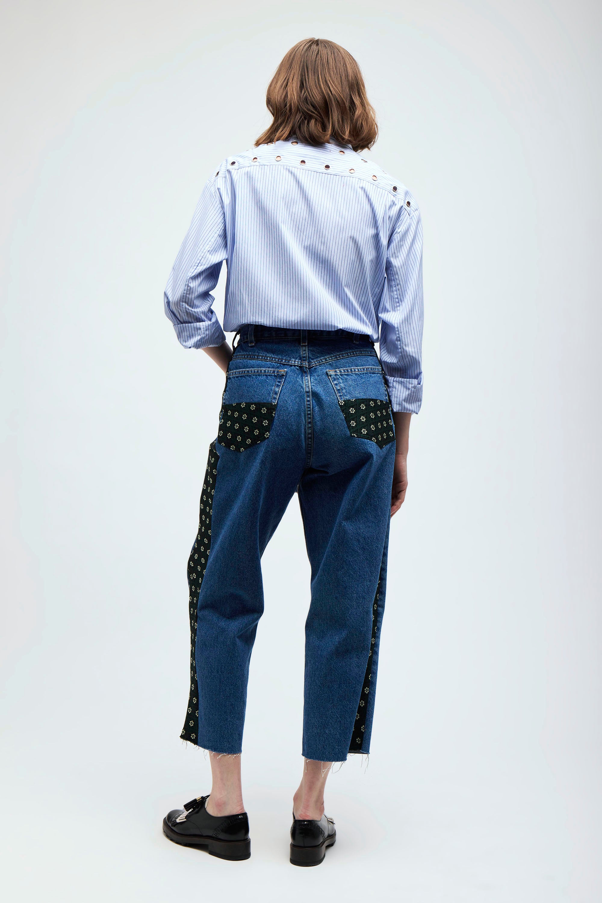 JACQUARD PANEL JEANS