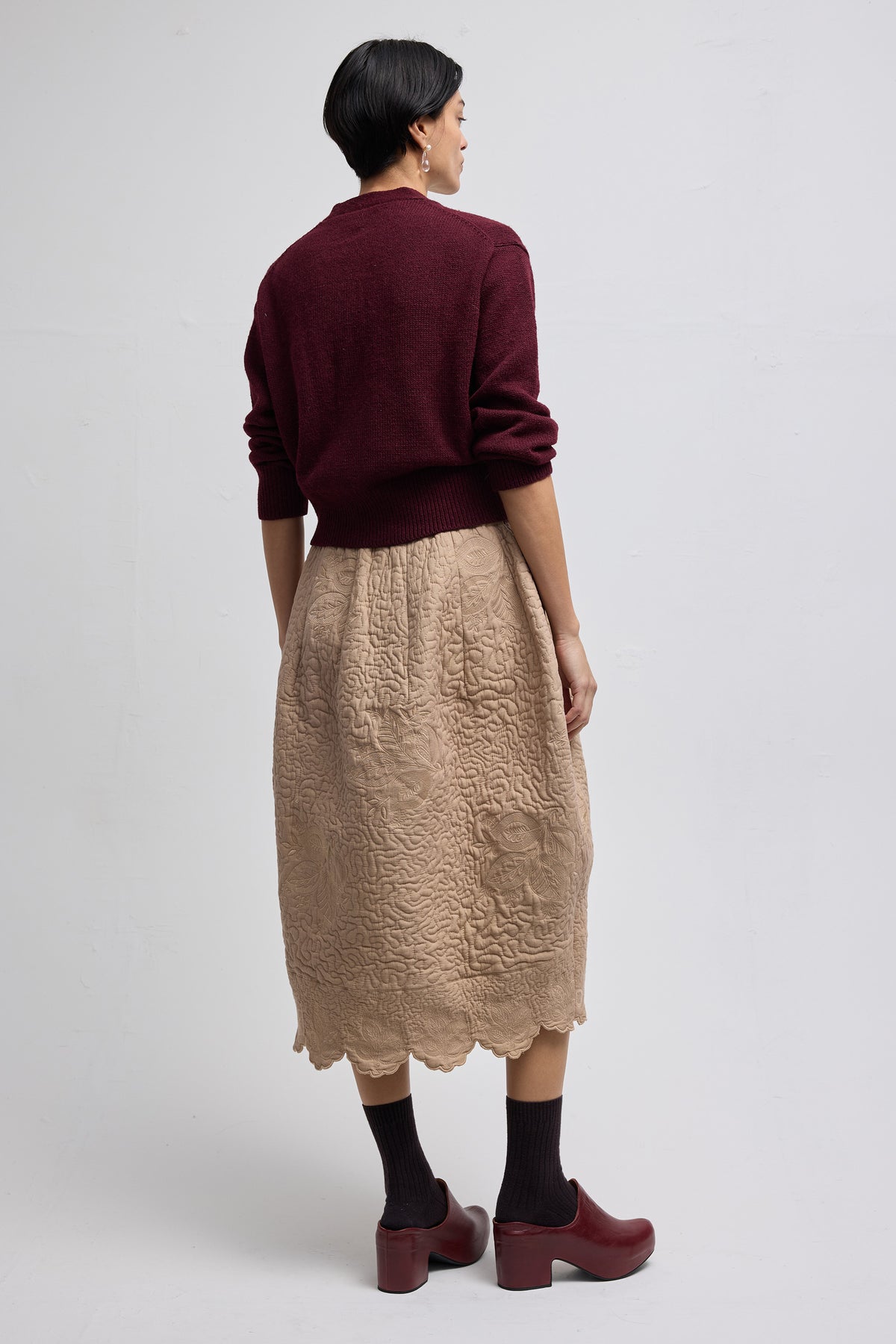 Heart Cardigan in Burgundy