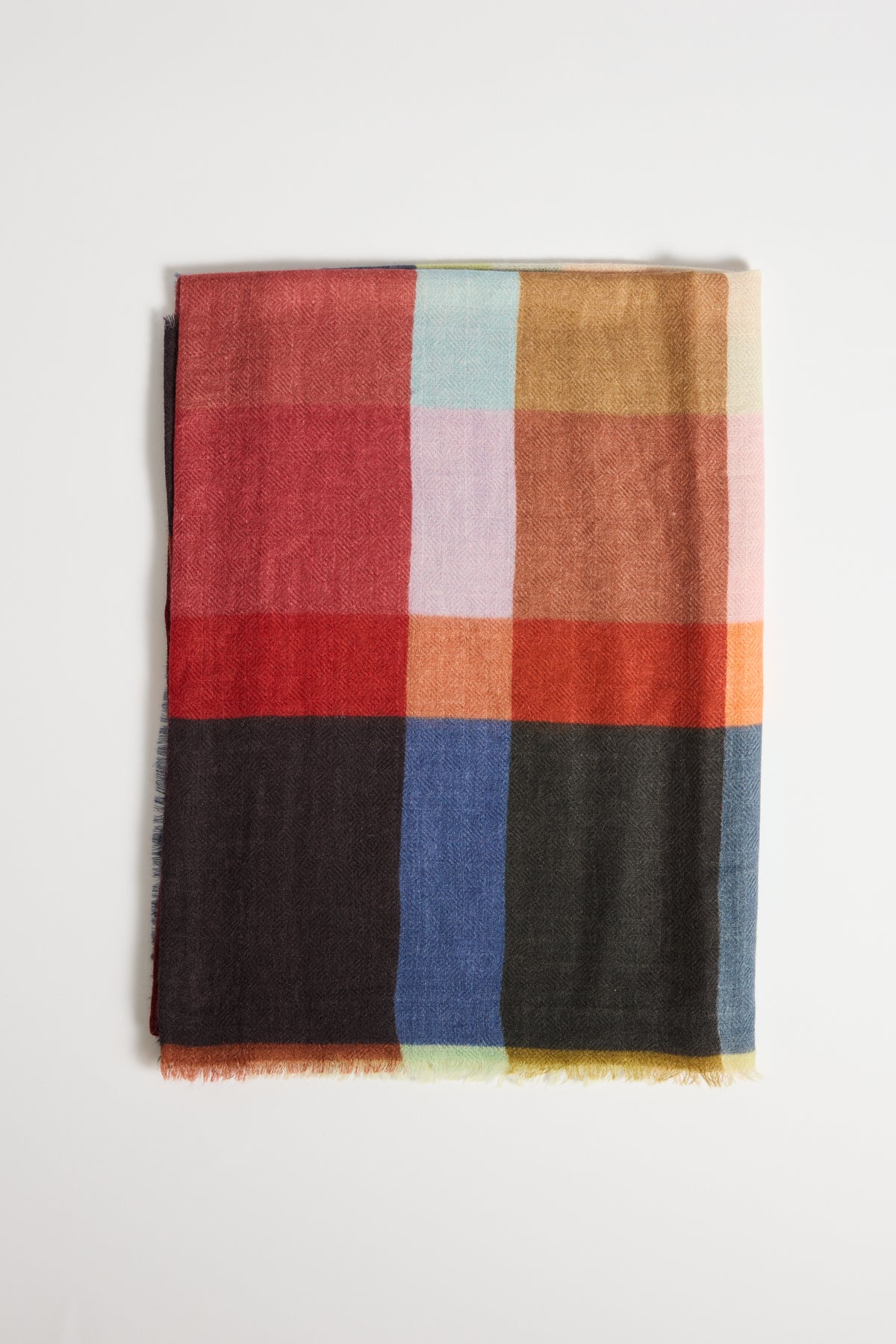 Épice Multicolor Check Scarf in Camel