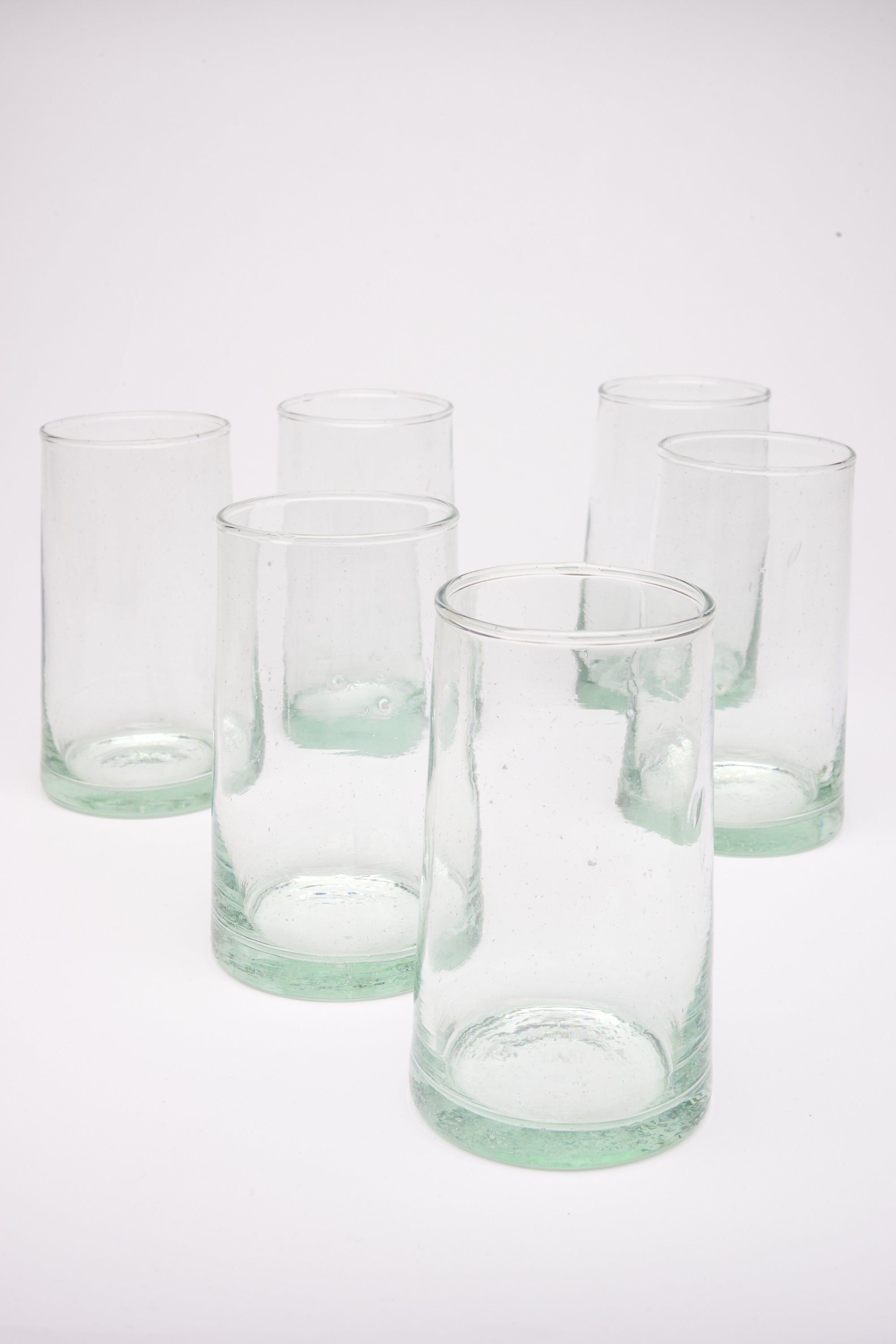 Tall Cone Moroccan Drinking Glasses in Clear, SET OF 6