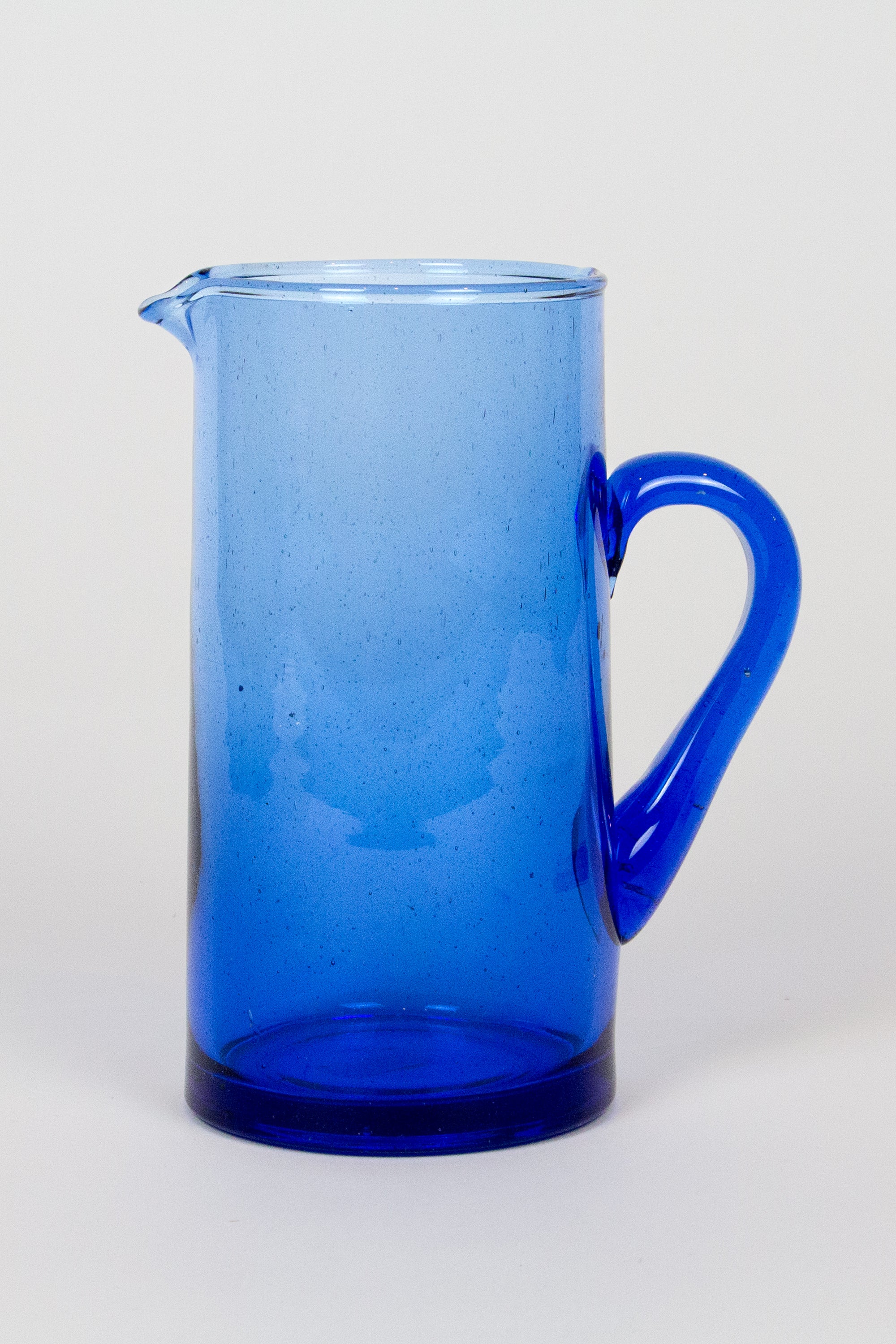 Moroccan Cone Glass Pitcher in Cobalt