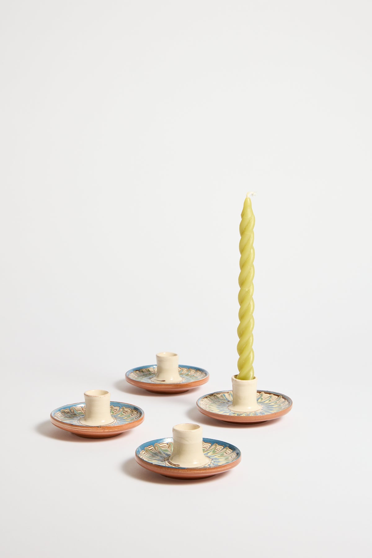 Horezu Painted Ceramic Candleholders