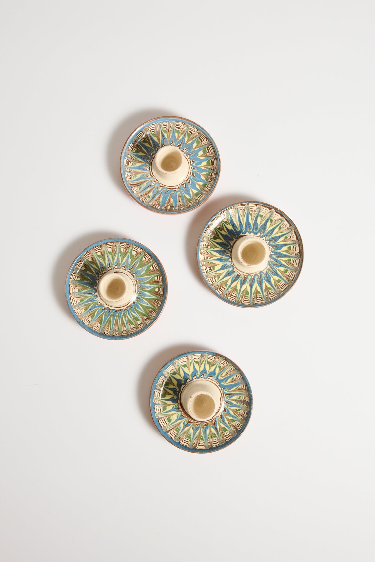 Horezu Painted Ceramic Candleholders
