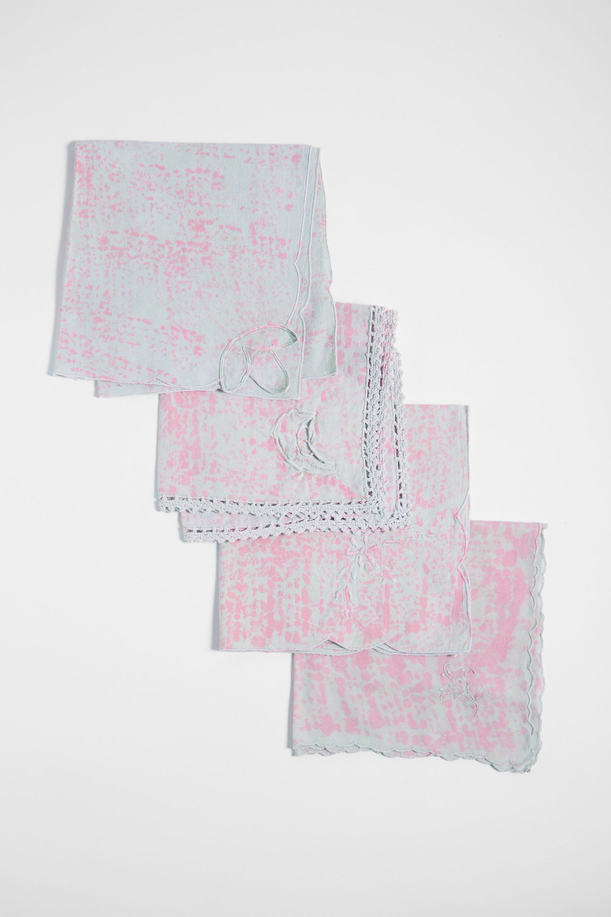 Village Vanguard Napkins in Ice Blue Peony Speckle Set of 4