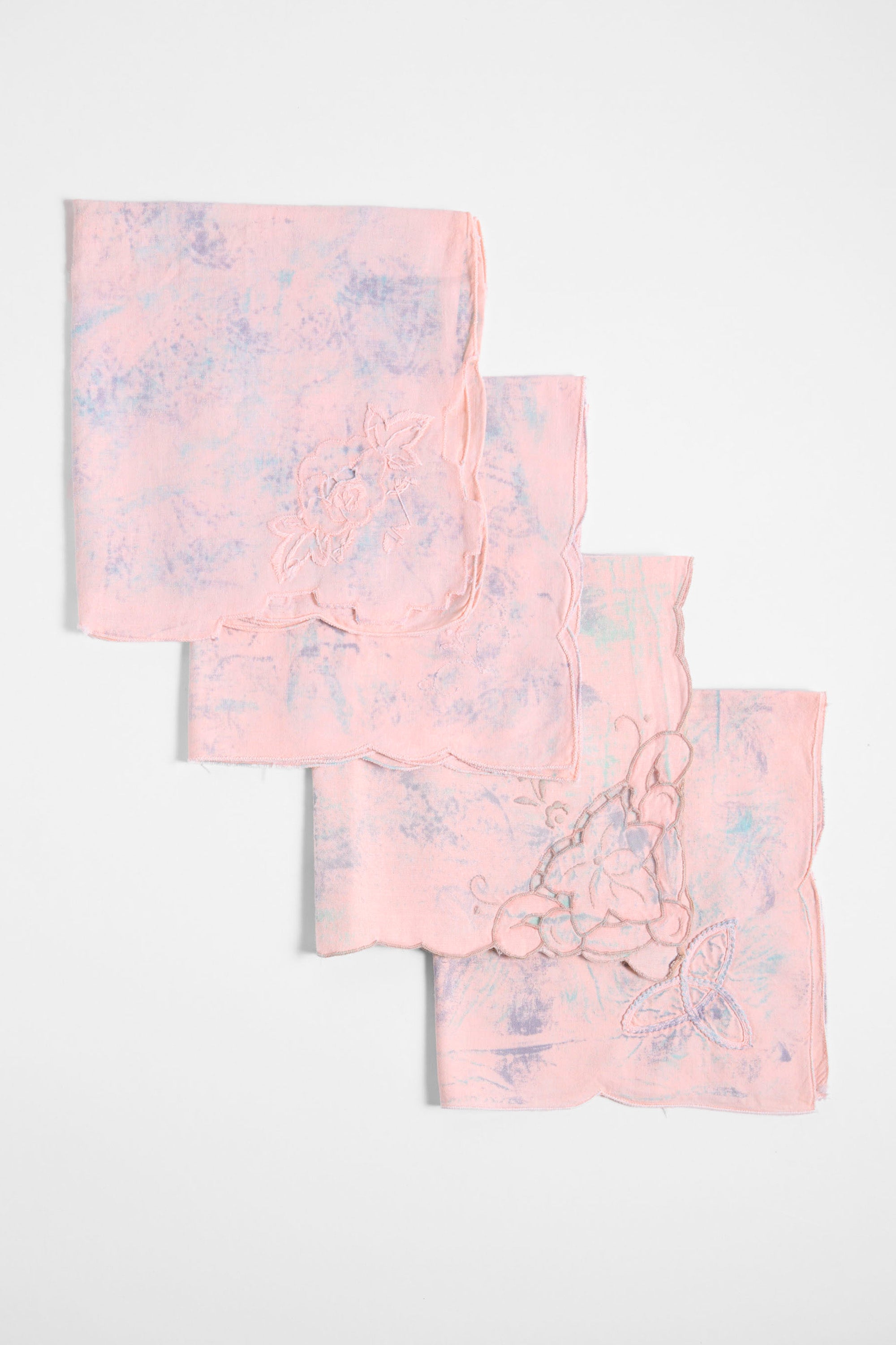 Village Vanguard Napkins in Tea Rose Lavender Aqua Set of 4