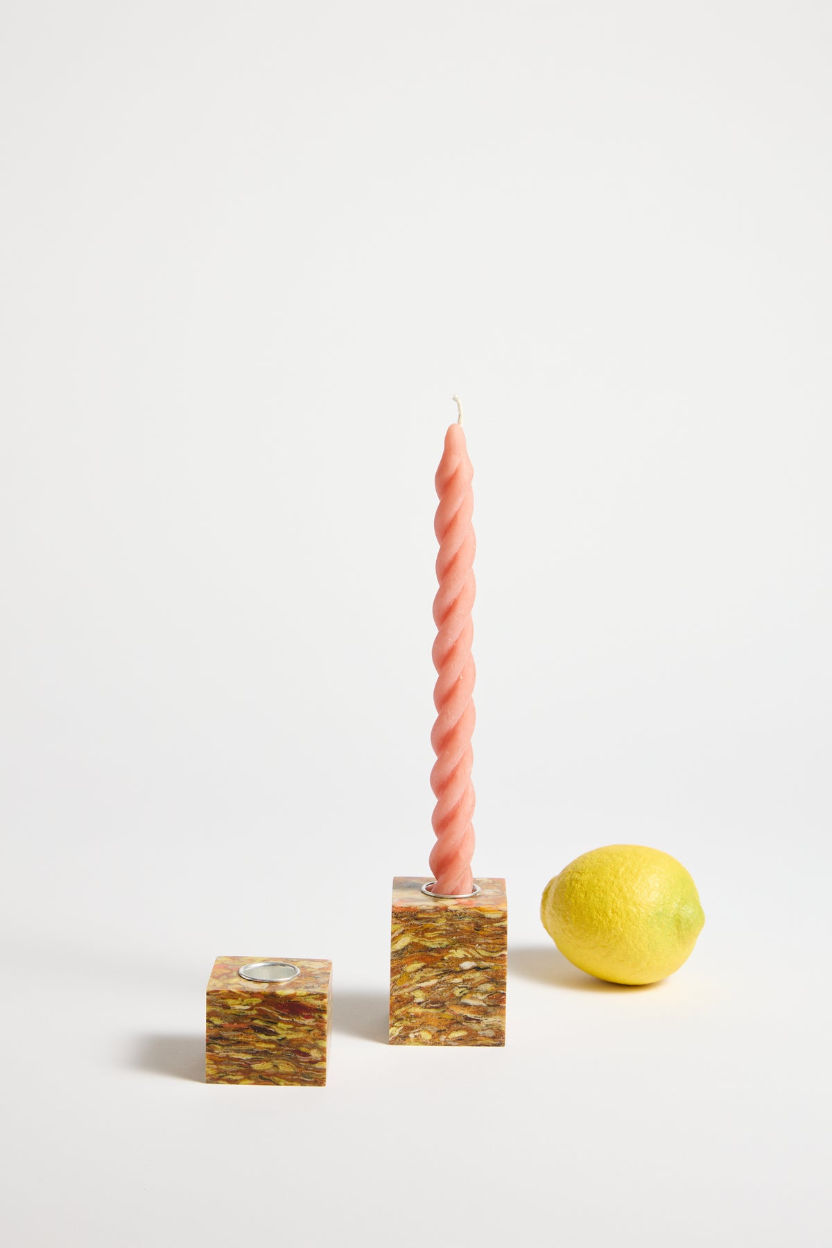 Marbled Candleholders — Set of 2