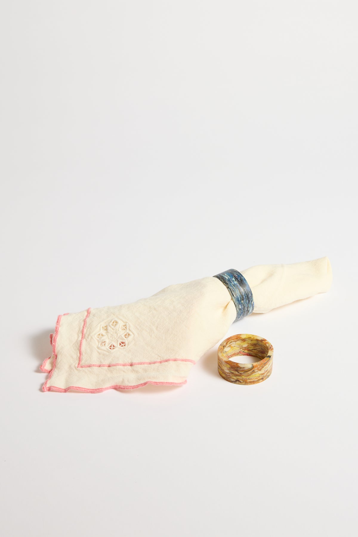 Marbled Napkin Rings — Set of 4