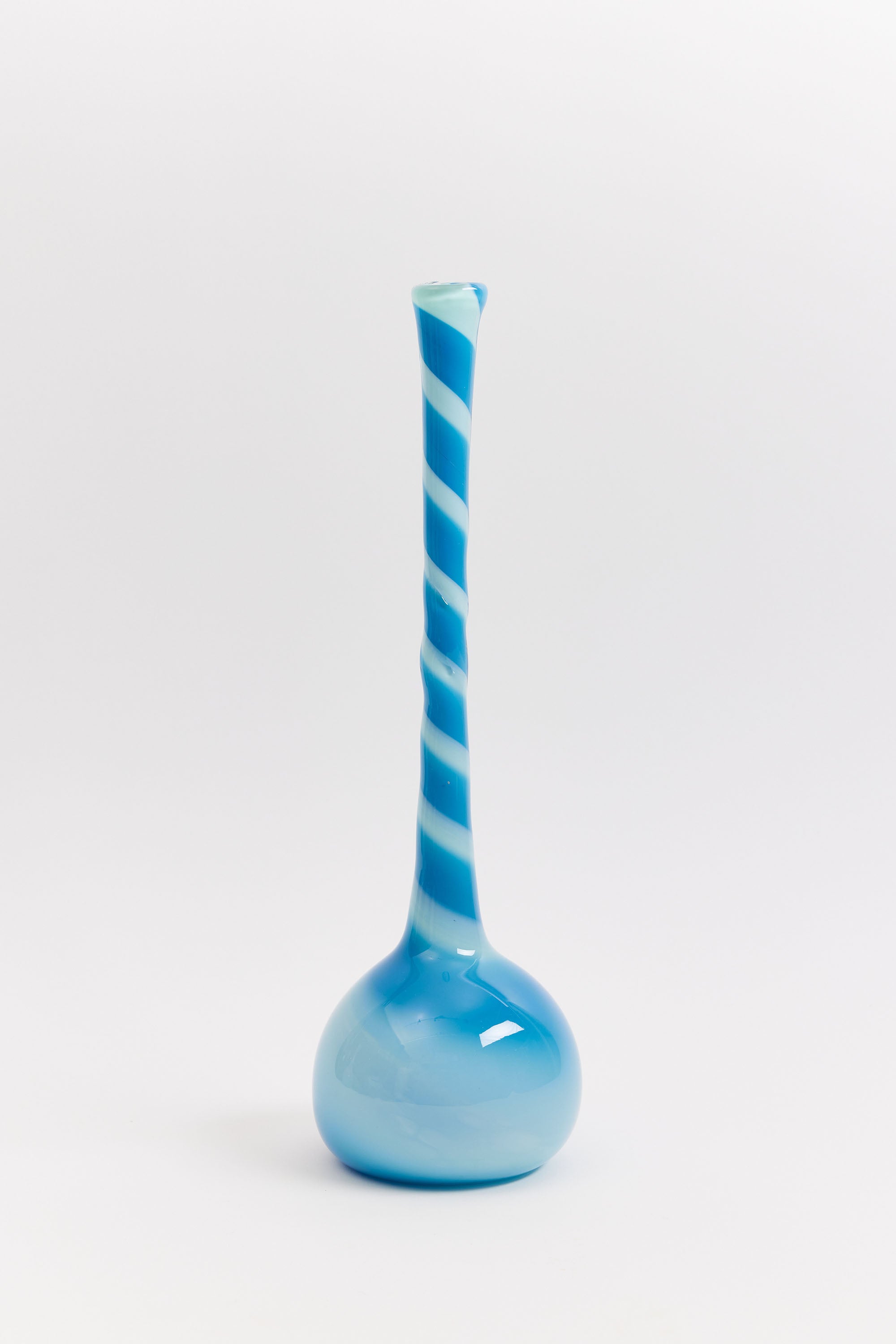 Michael Anchin Narrow Long-Neck Blue Marble Vase