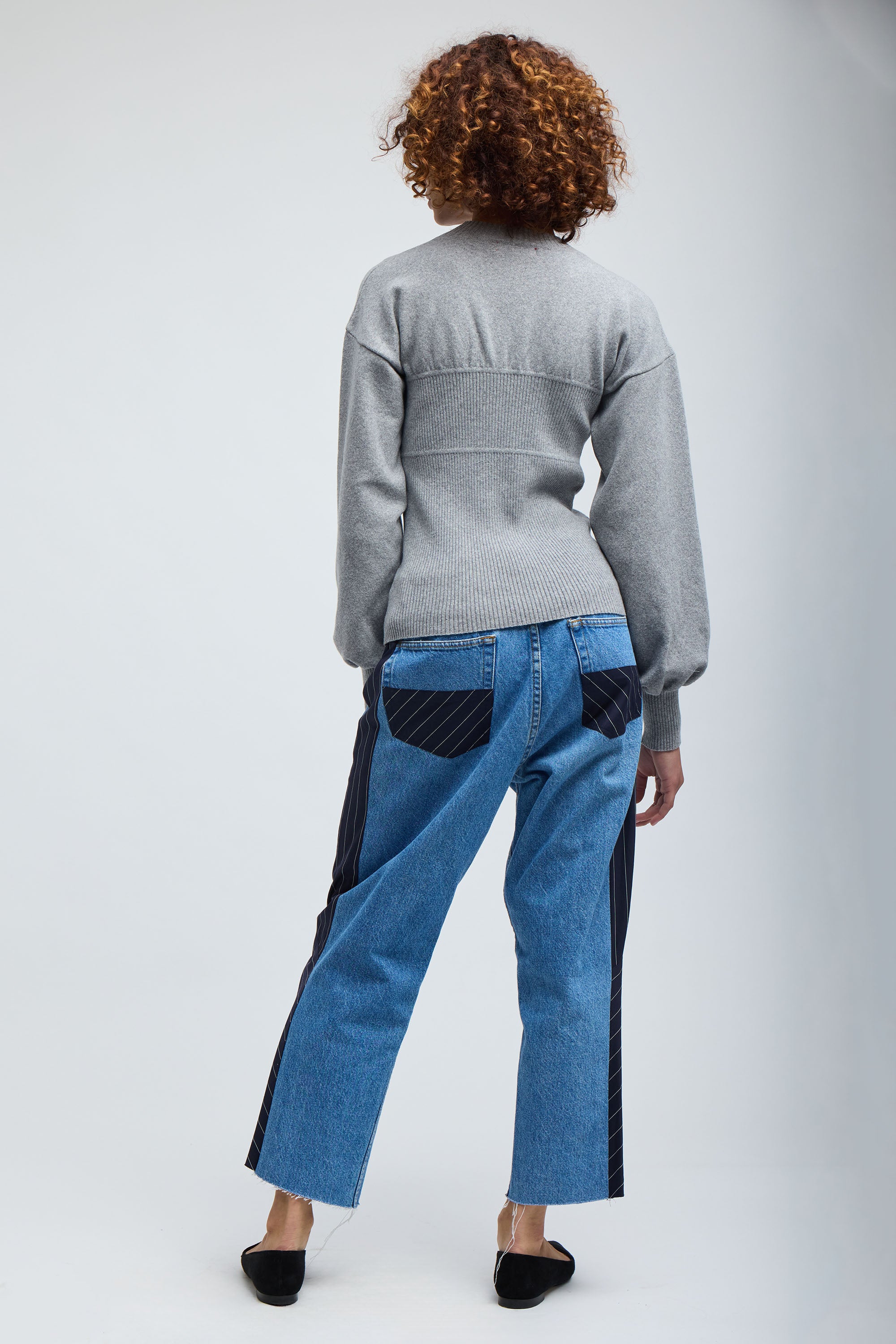 LINA BUSTIER SWEATER GREY